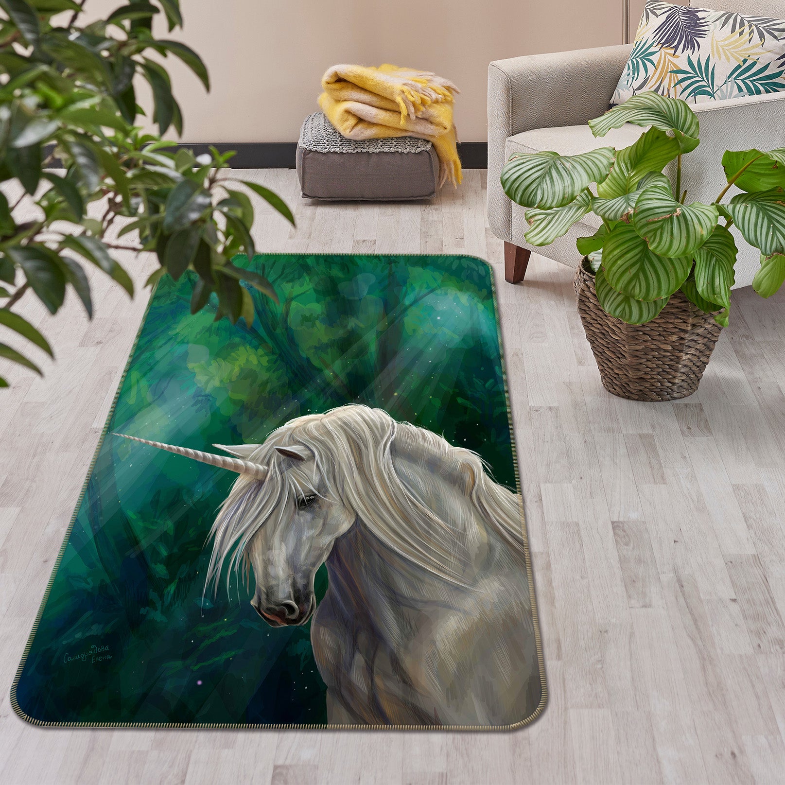3D Unicorn Forest 154 Animal Non Slip Rug Mat