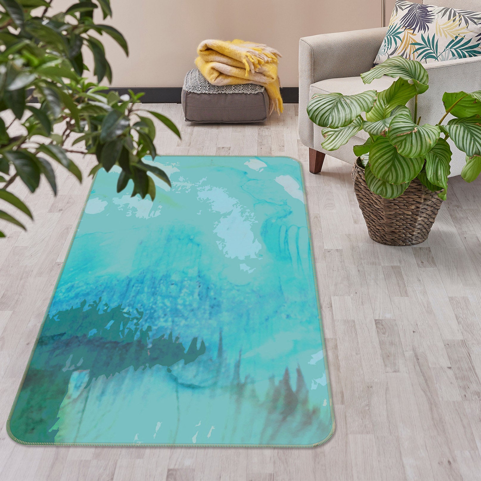 3D Blue Calm 71032 Shandra Smith Rug Non Slip Rug Mat