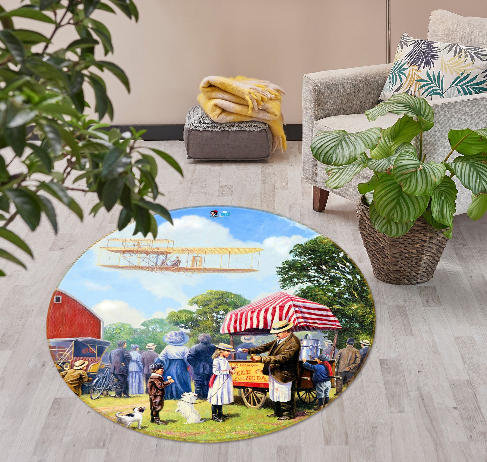 3D Car For Sale 059 Kevin Walsh Rug Round Non Slip Rug Mat