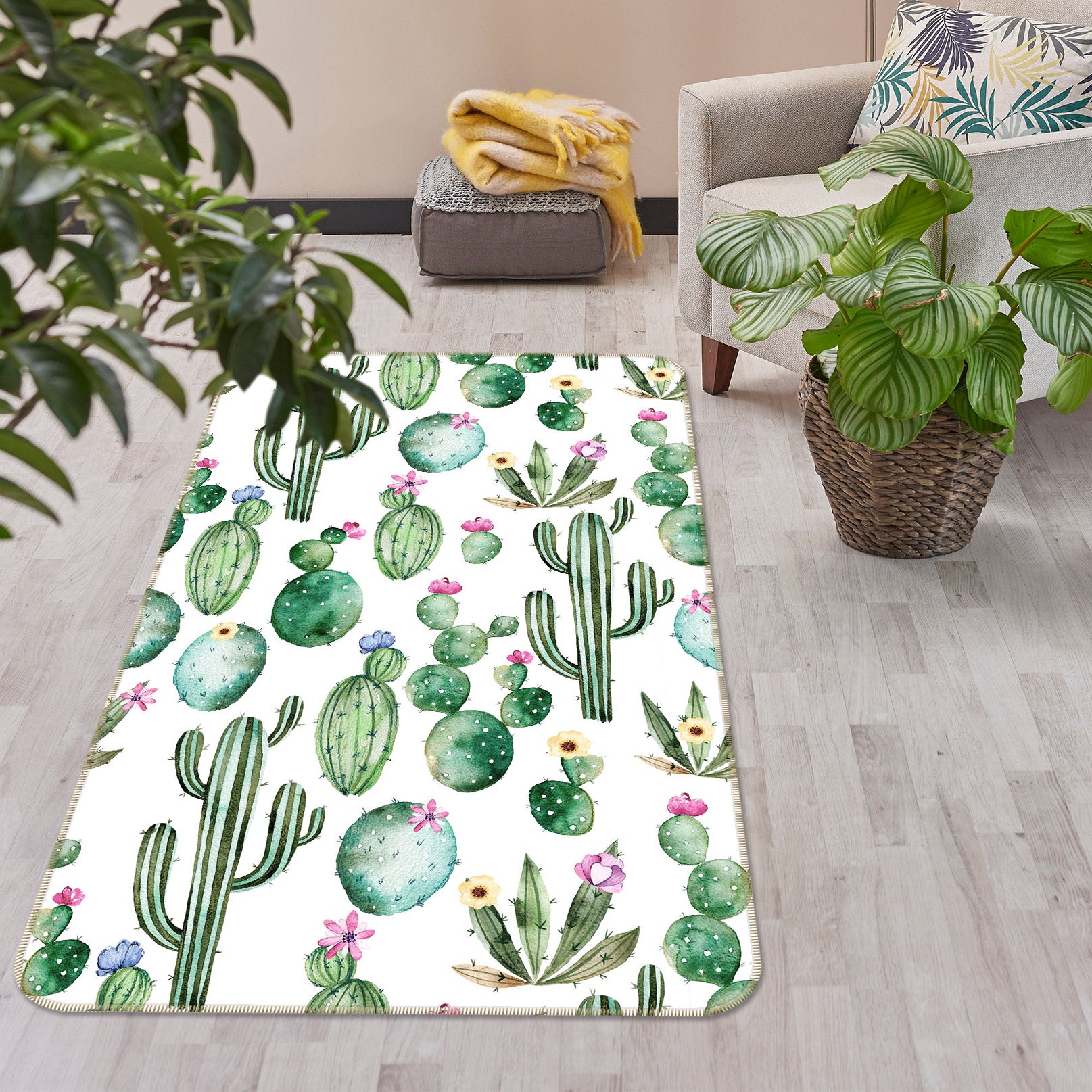 3D Cactus Flower 165 Uta Naumann Rug Non Slip Rug Mat