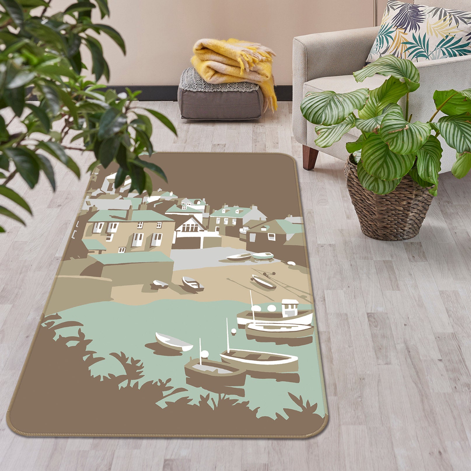 3D Port Isaac 1007 Steve Read Rug Non Slip Rug Mat