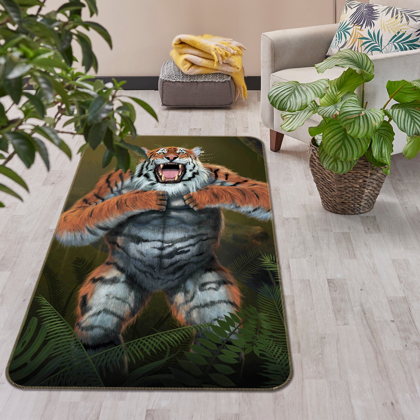3D Tigerilla 1075 Vincent Hie Rug Non Slip Rug Mat