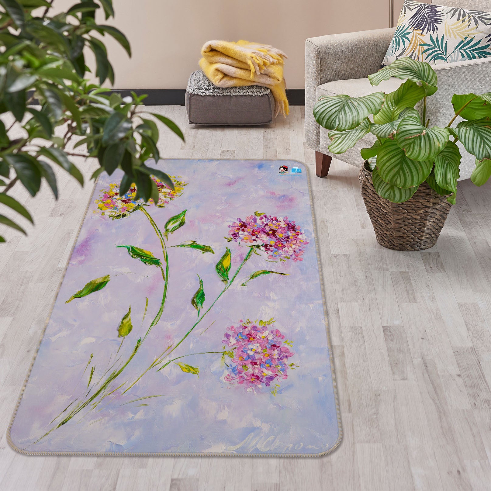 3D Colorful Flower 1278 Skromova Marina Rug Non Slip Rug Mat