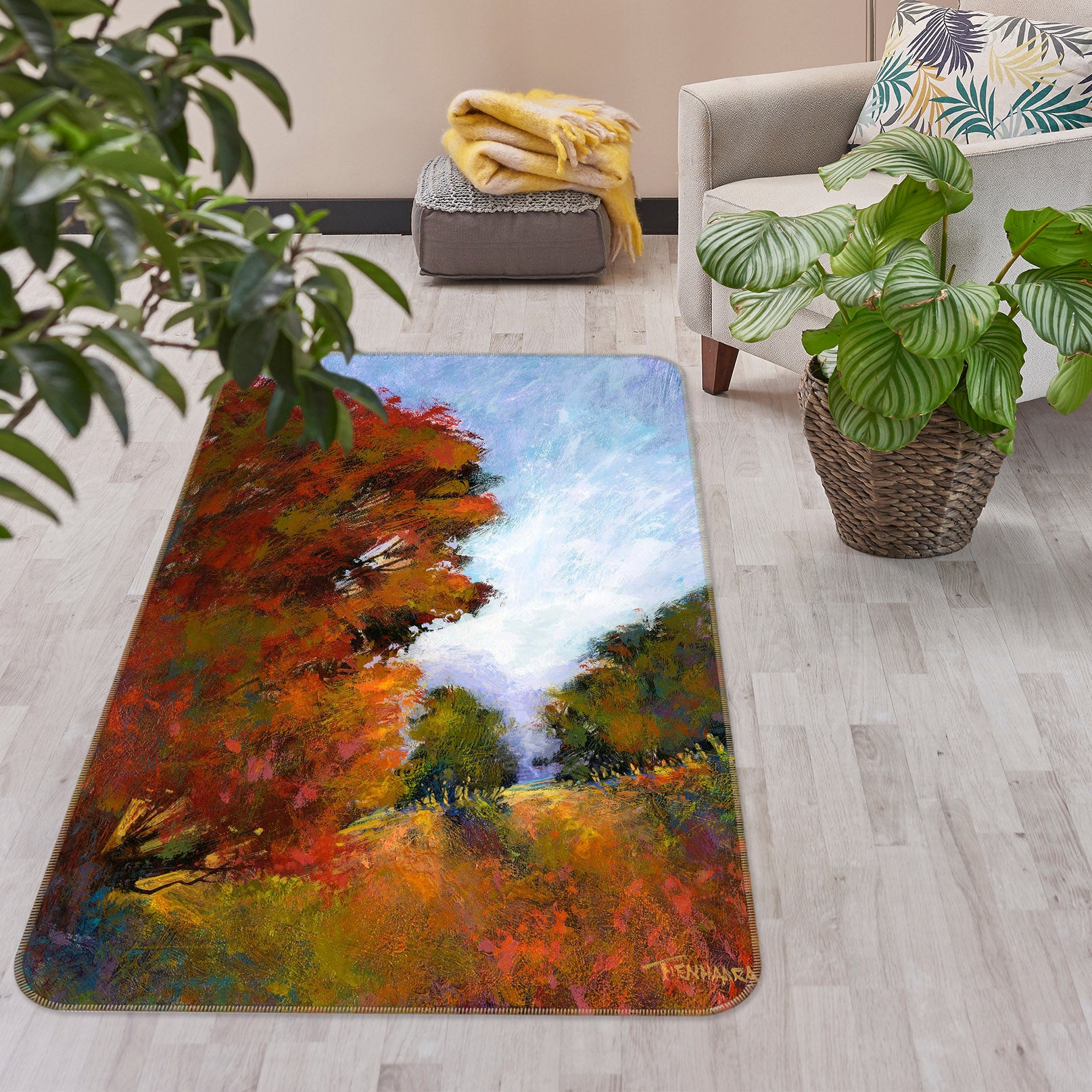 3D Forest Maple Leaf 1111 Michael Tienhaara Rug Non Slip Rug Mat