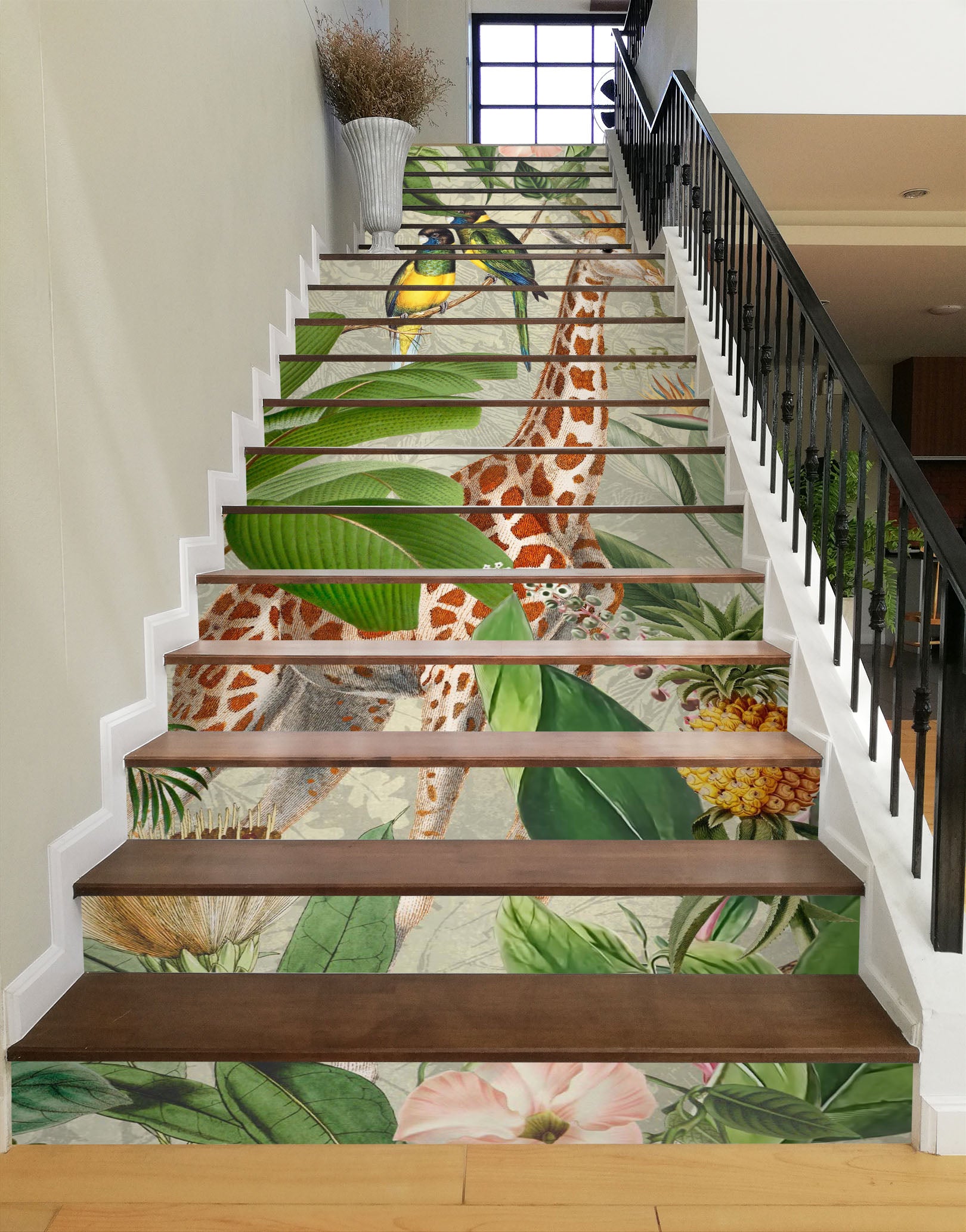 3D Leaves Giraffe 11036 Andrea Haase Stair Risers