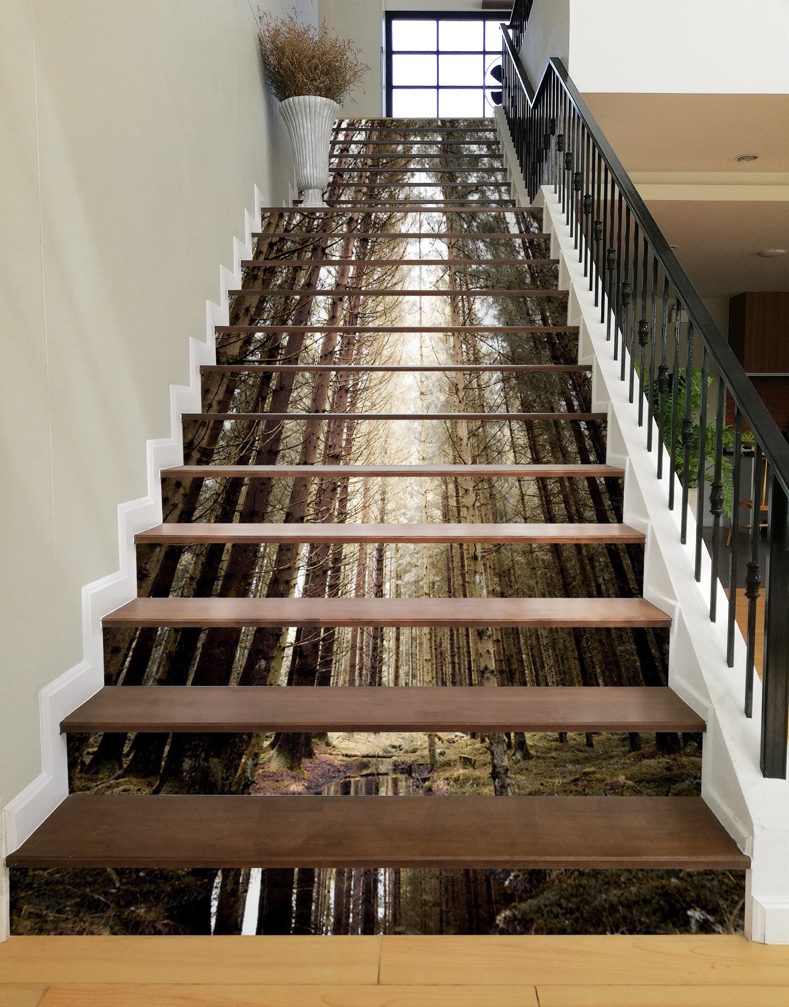 3D Bleak Woods In Winter 254 Stair Risers