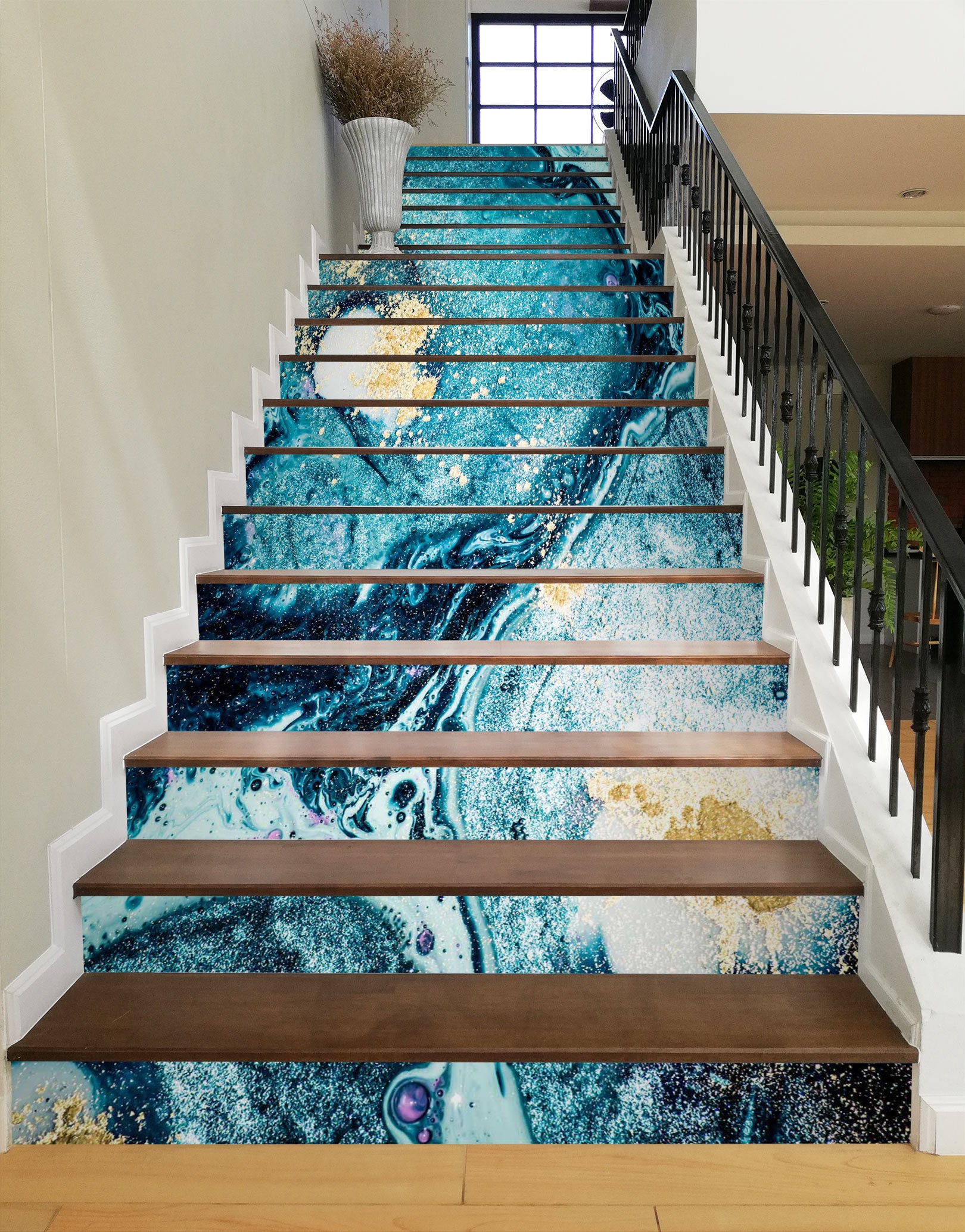 3D Blue Texture On Both Sides 480 Stair Risers