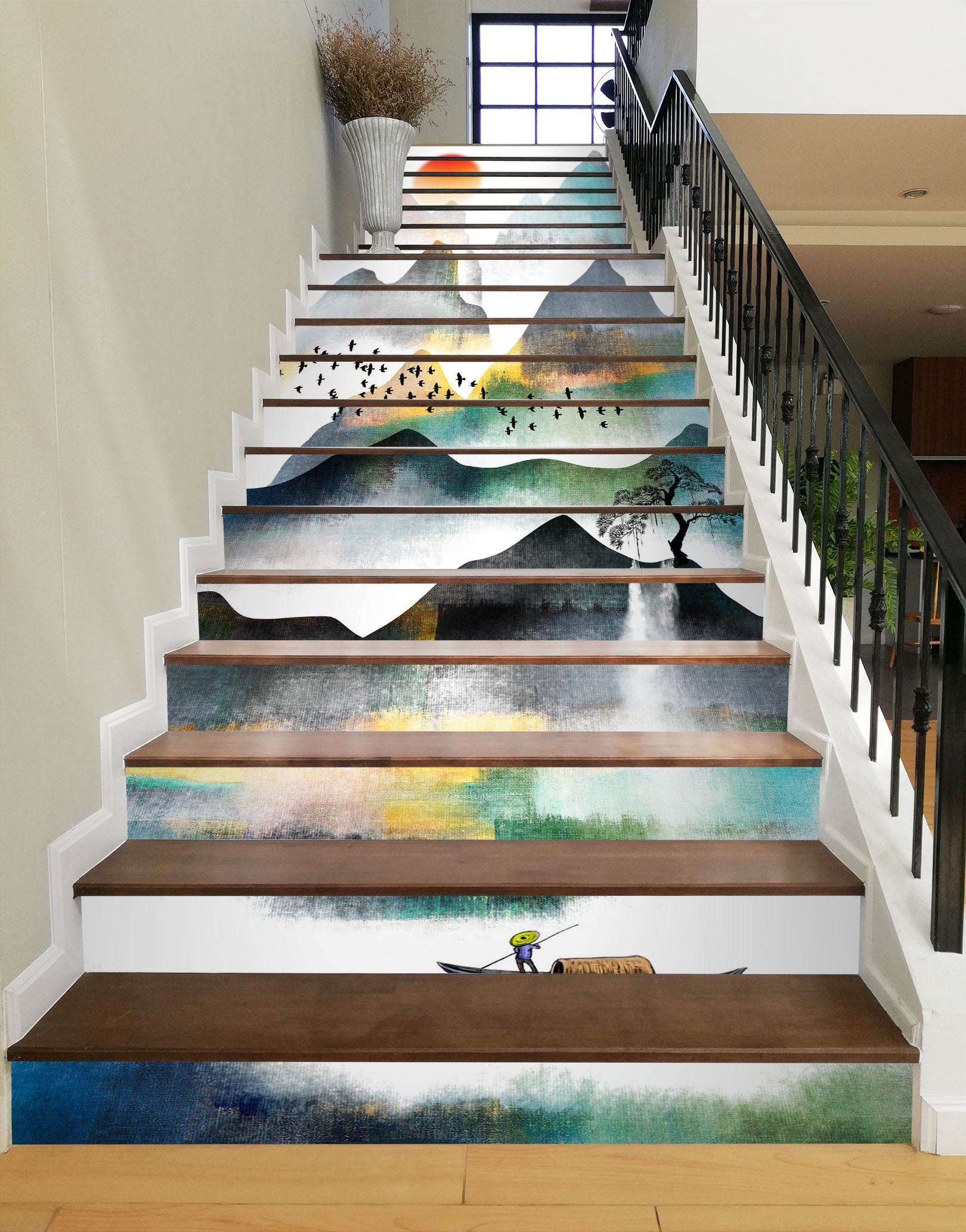 3D Misty And Charming Mountains 606 Stair Risers