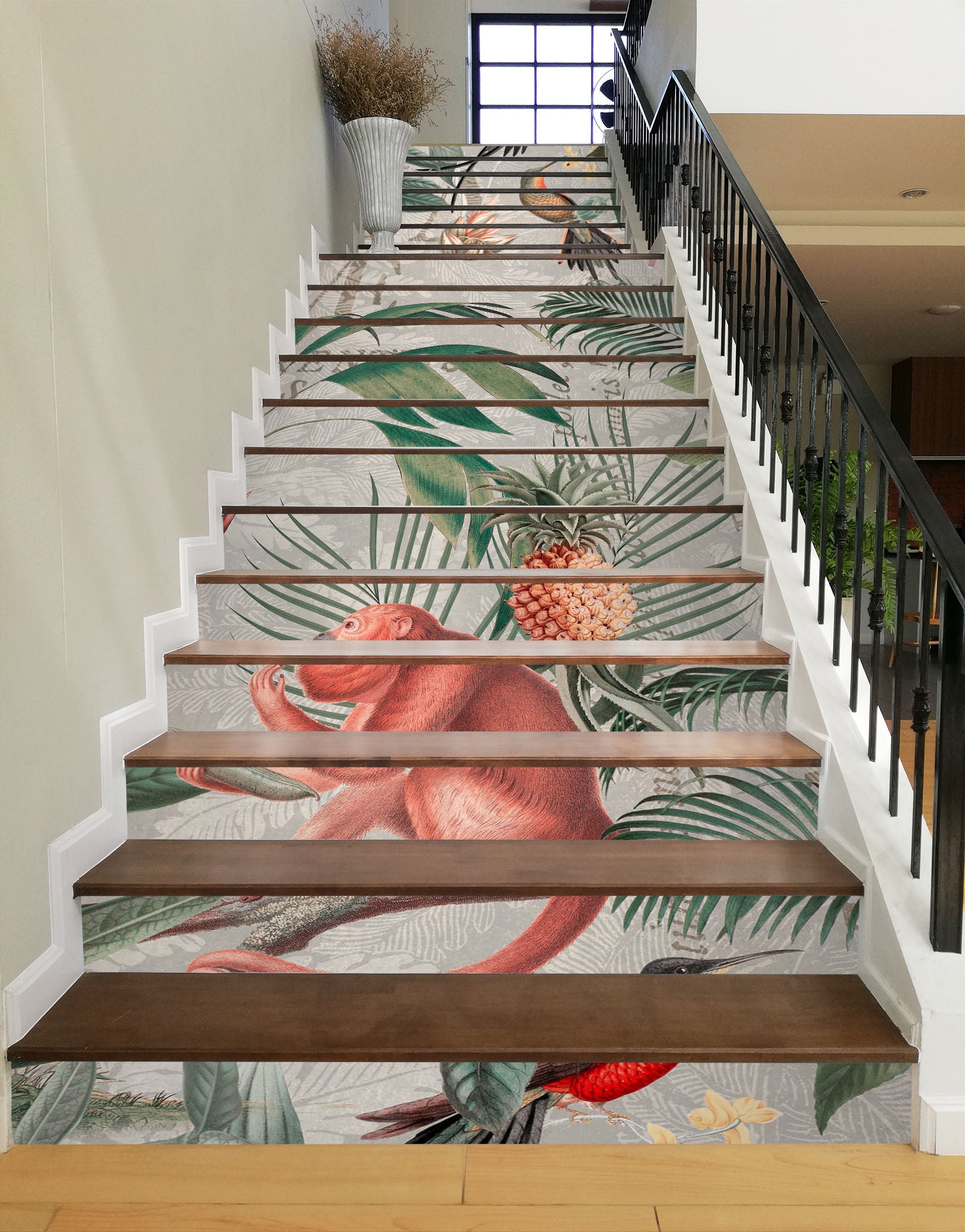 3D Monkey Pineapple 11029 Andrea Haase Stair Risers