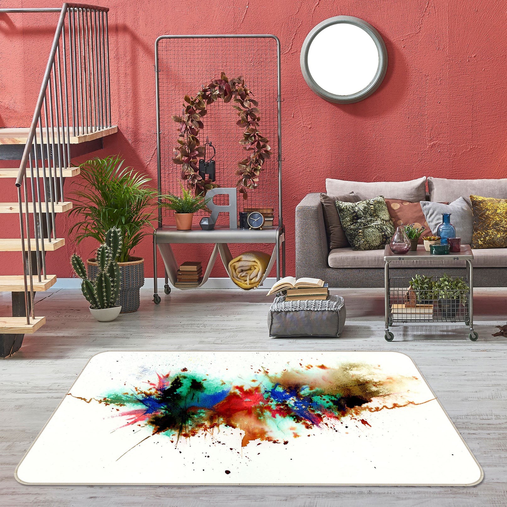 3D Color Splash 1009 Anne Farrall Doyle Rug Non Slip Rug Mat