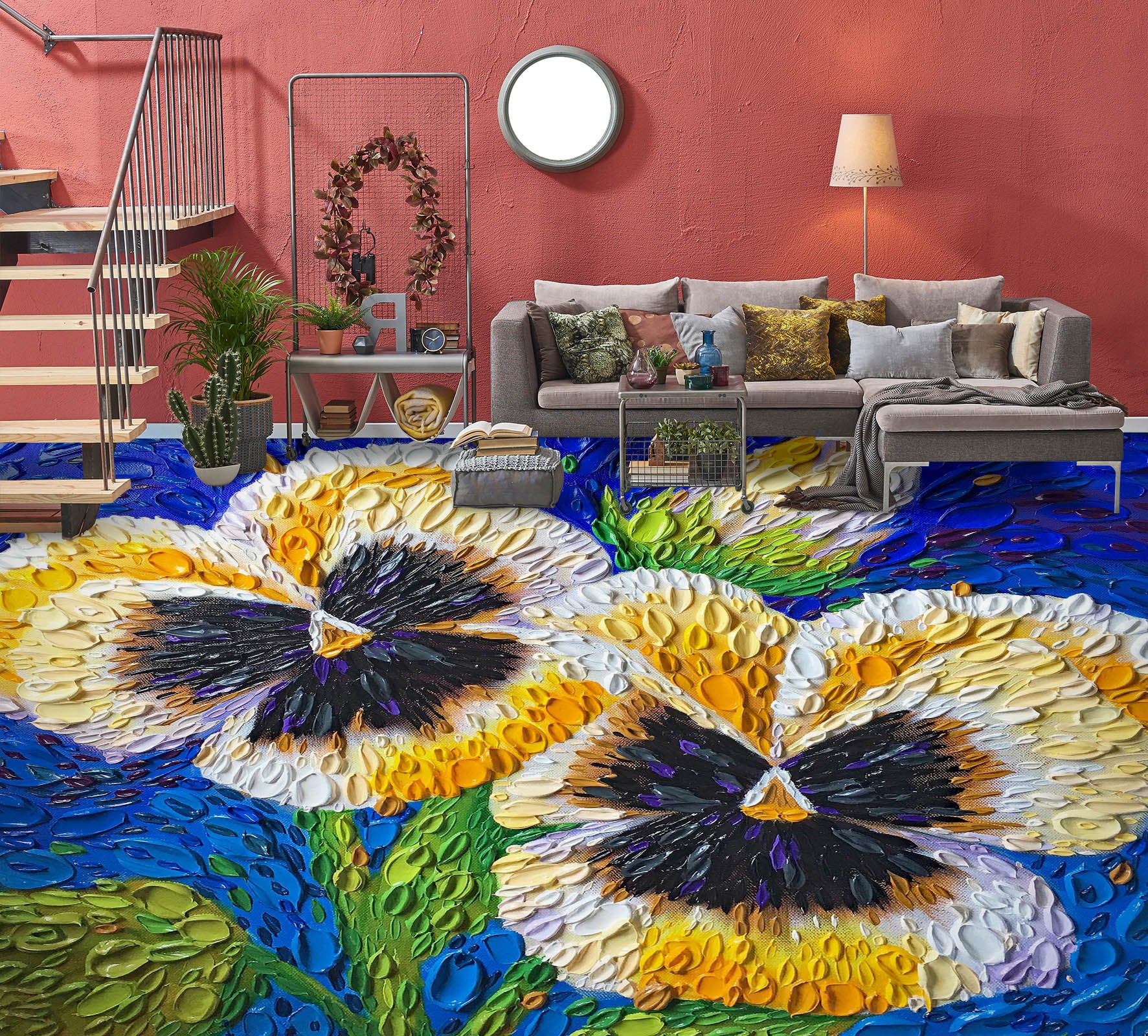 3D Flowers 102177 Dena Tollefson Floor Mural Wallpaper Murals Self-Adhesive Removable Print Epoxy