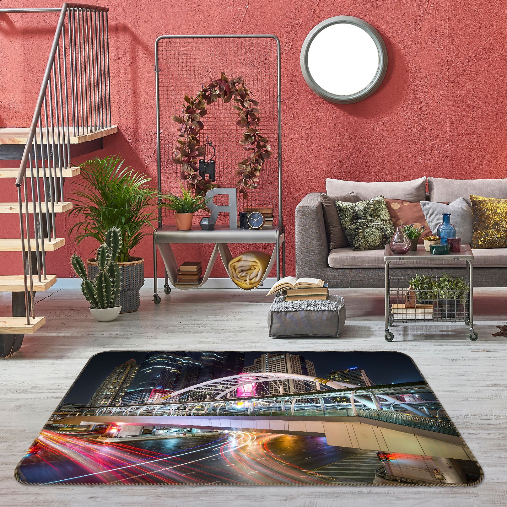 3D Light Bridge 1146 Marco Carmassi Rug Non Slip Rug Mat