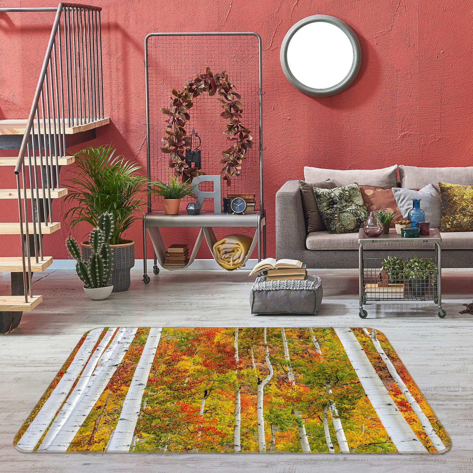 3D Yellow Forest 1059 Marco Carmassi Rug Non Slip Rug Mat