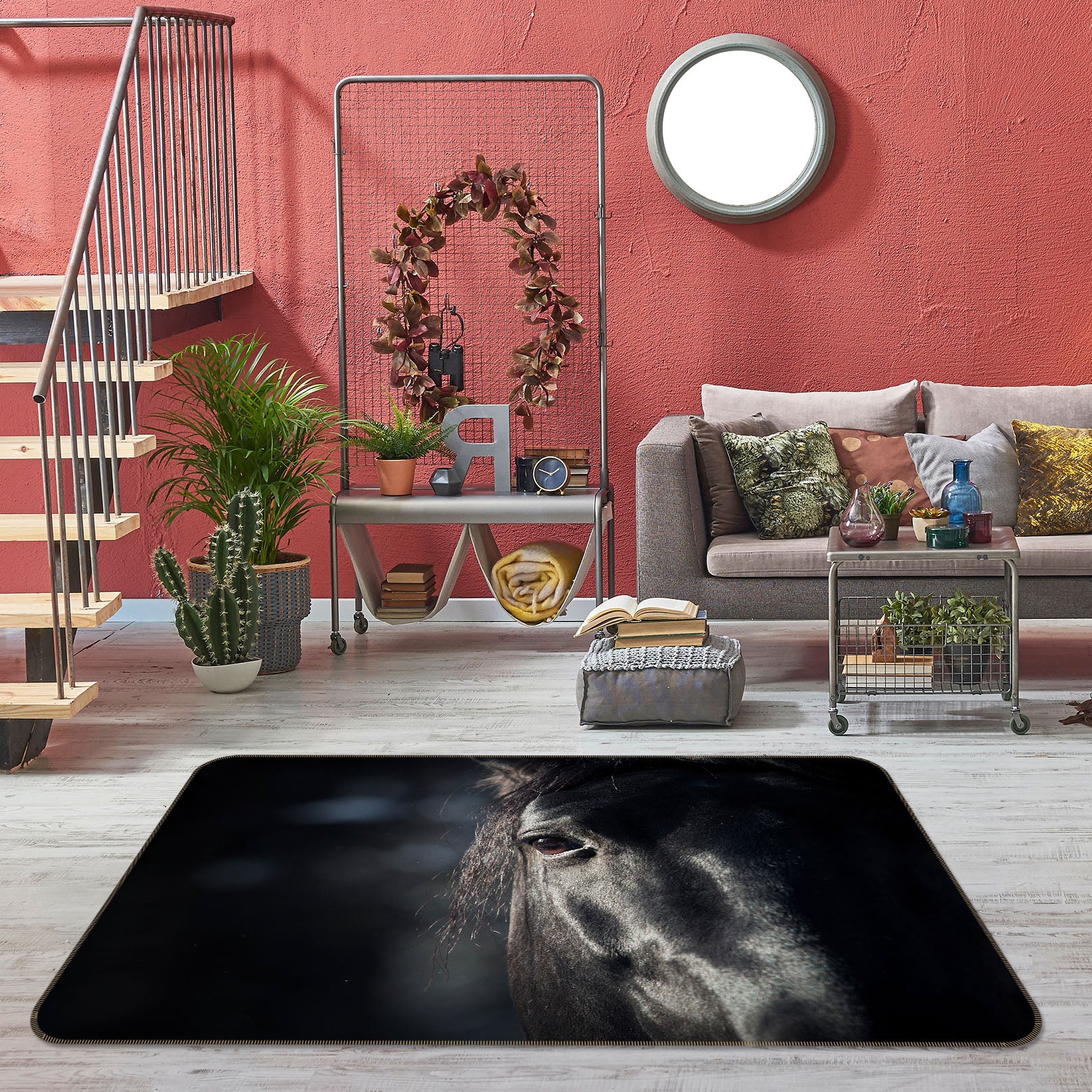 3D Horse Eyes 096 Animal Non Slip Rug Mat