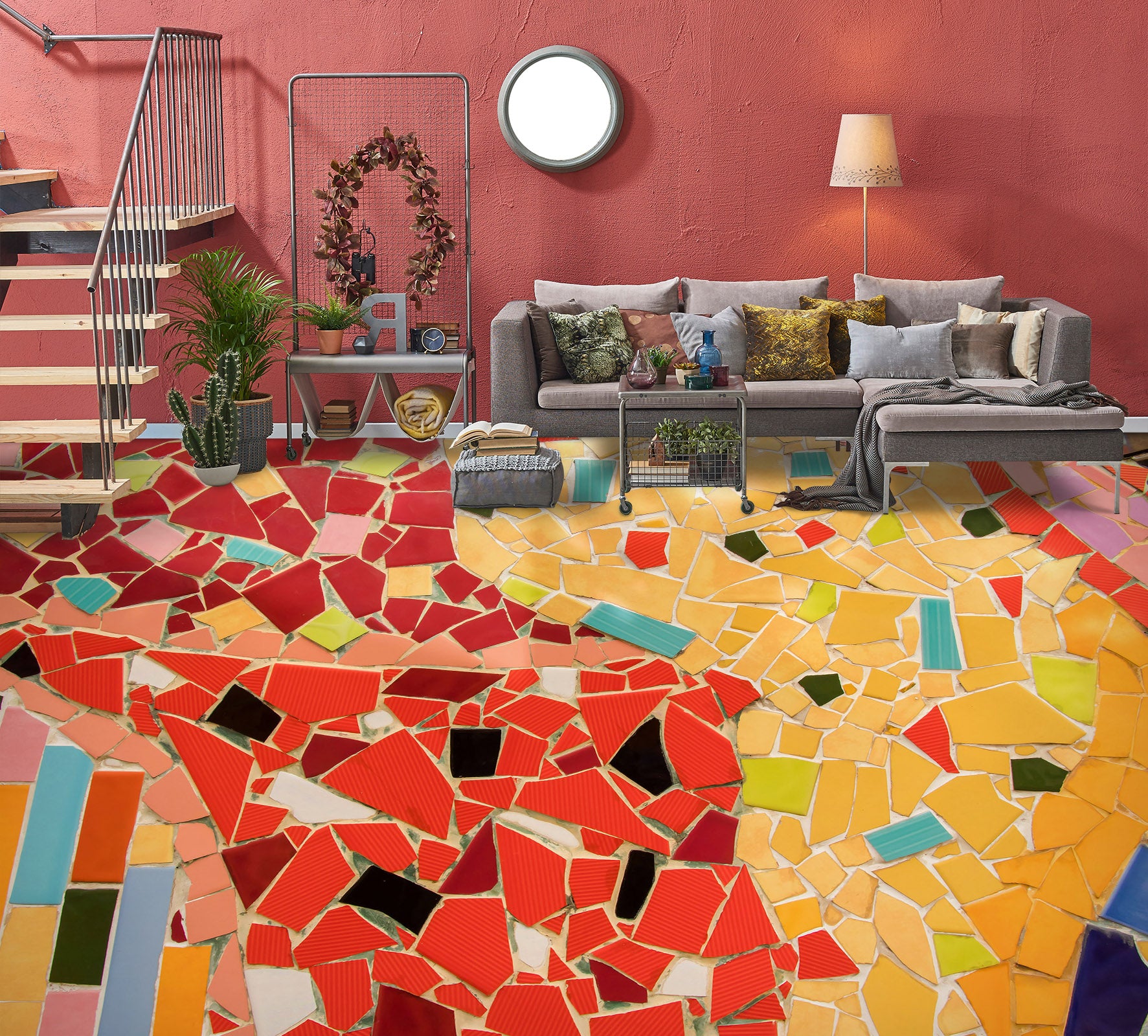 3D Richly Colored Fragments 956 Floor Mural Wallpaper Murals Rug & Mat Print Epoxy waterproof bath floor