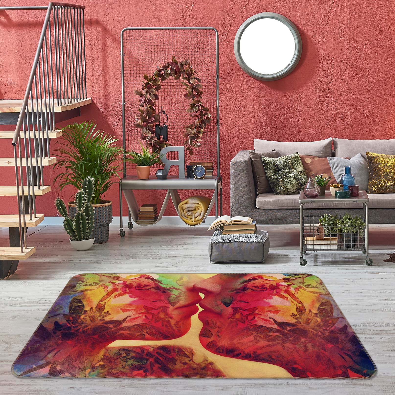 3D Graffiti Love 1003 Marco Cavazzana Rug Non Slip Rug Mat