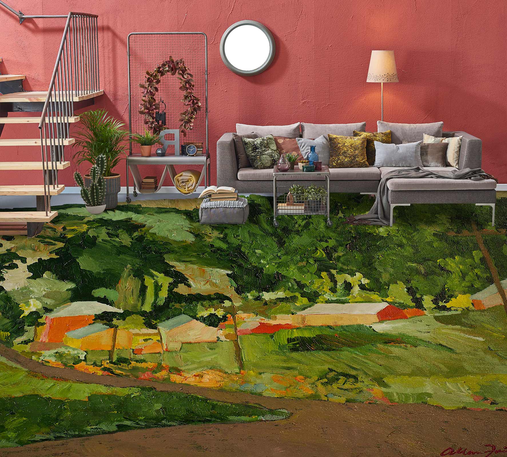 3D Green Meadow Mountains 9610 Allan P. Friedlander Floor Mural Wallpaper Murals Self-Adhesive Removable Print Epoxy