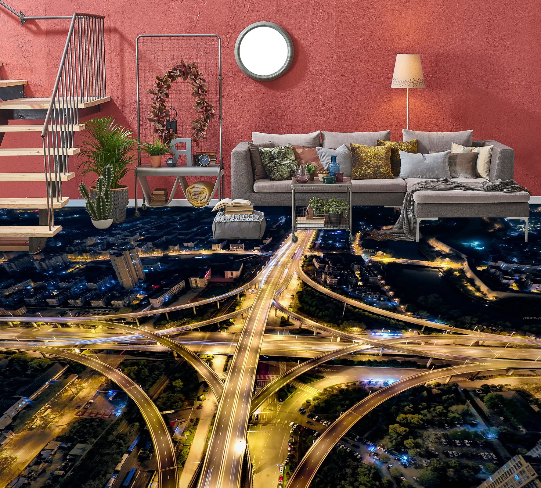 3D Staggered City Roads 642 Floor Mural Wallpaper Murals Rug & Mat Print Epoxy waterproof bath floor