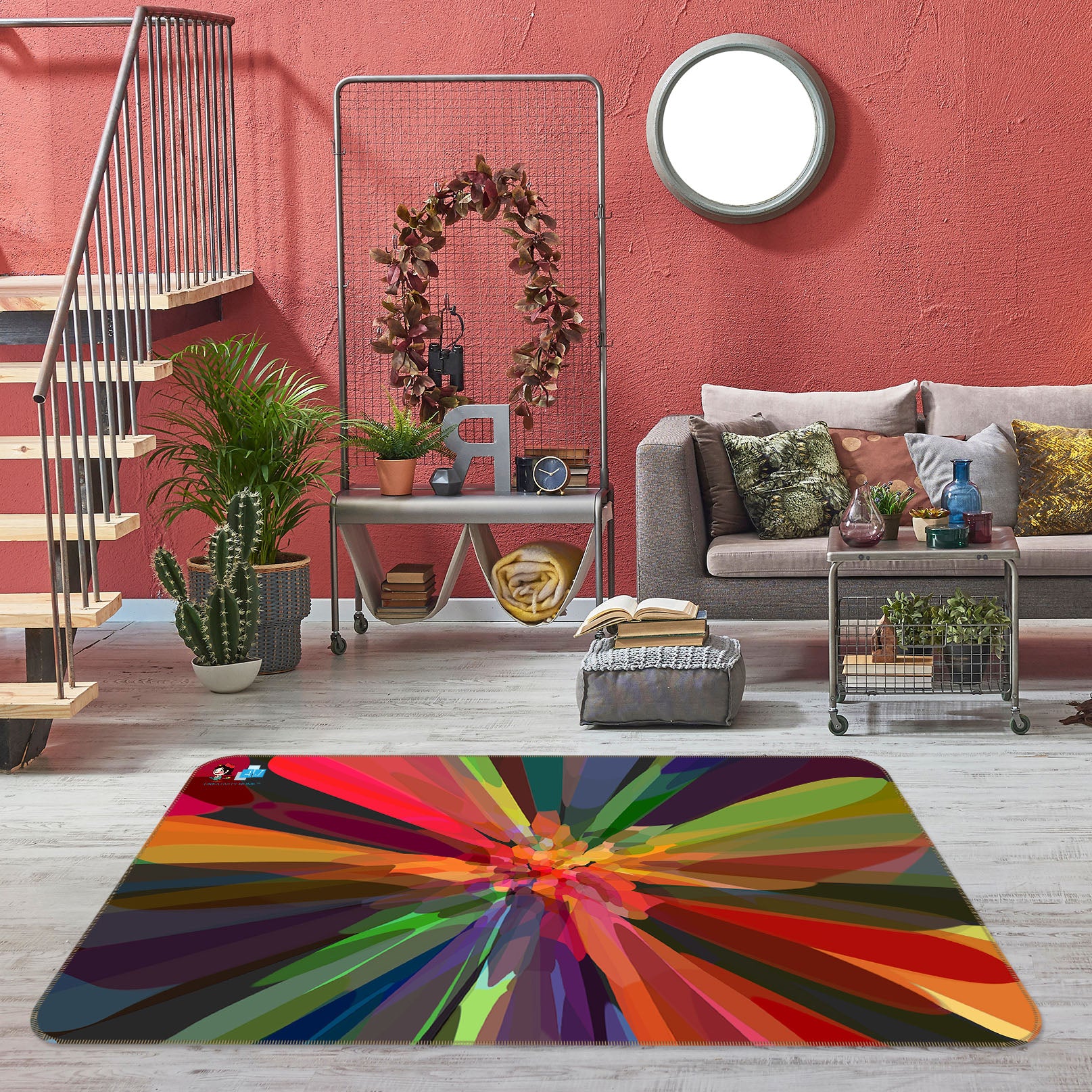 3D Color Flower Core 19161 Shandra Smith Rug Non Slip Rug Mat