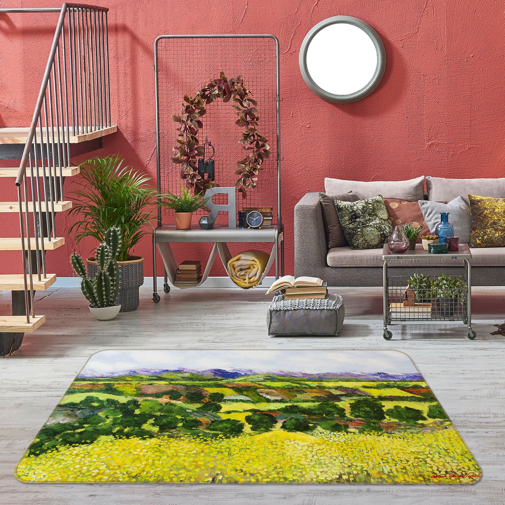 3D Yellow Weeds 1073 Allan P. Friedlander Rug Non Slip Rug Mat