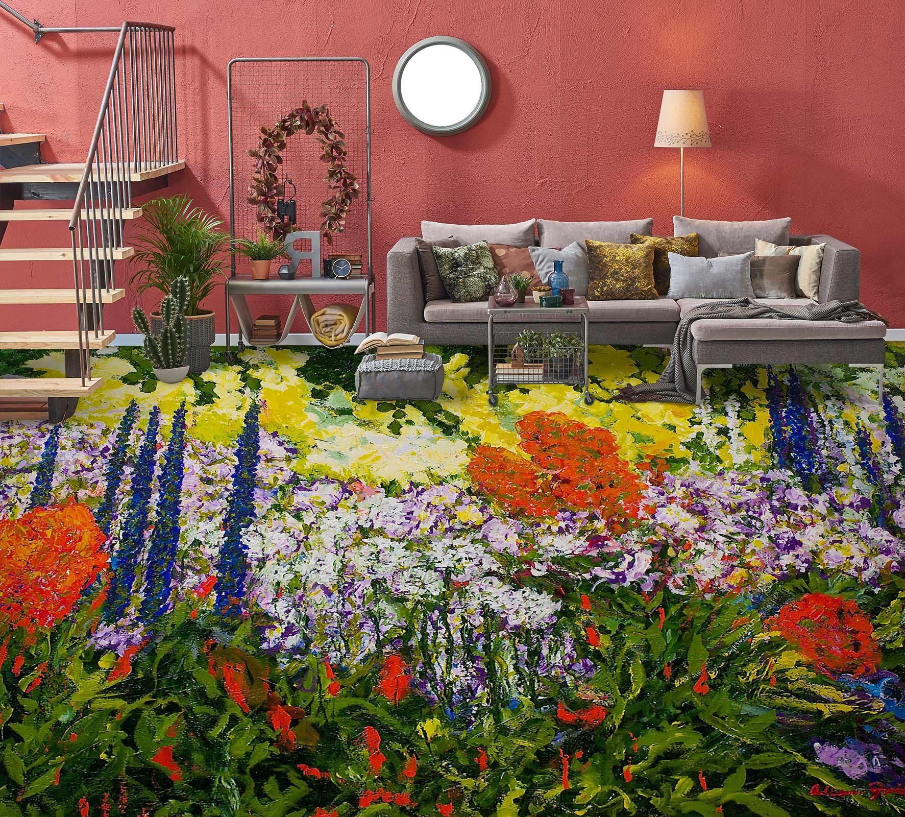 3D Flower Bush 9605 Allan P. Friedlander Floor Mural Wallpaper Murals Self-Adhesive Removable Print Epoxy