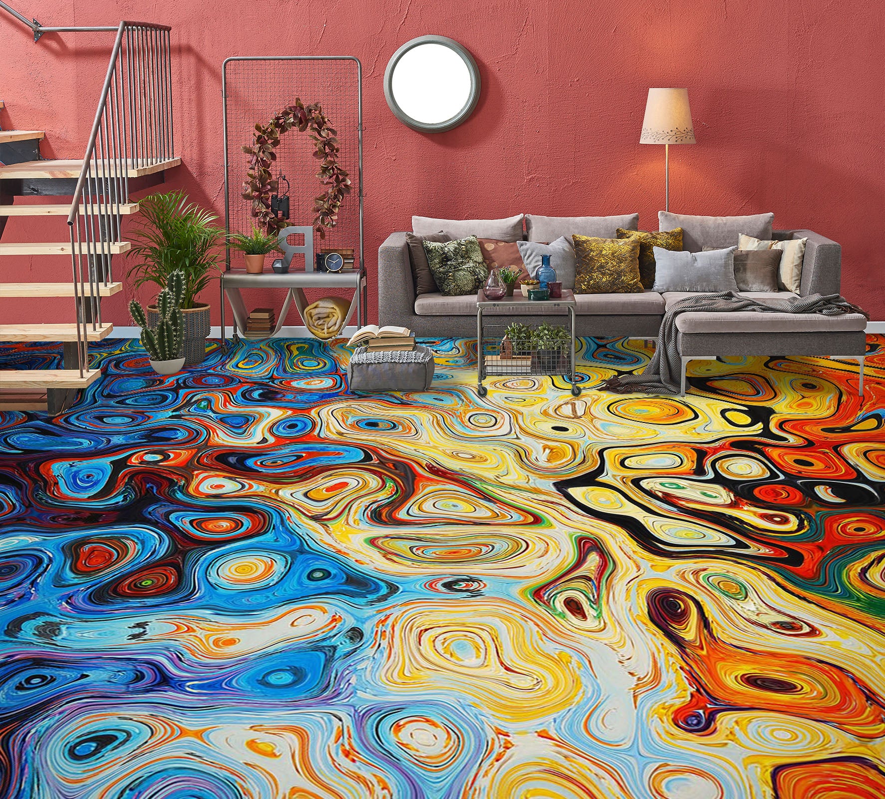 3D Fantasy Color Oil Painting 1483 Floor Mural Wallpaper Murals Self-Adhesive Removable Print Epoxy