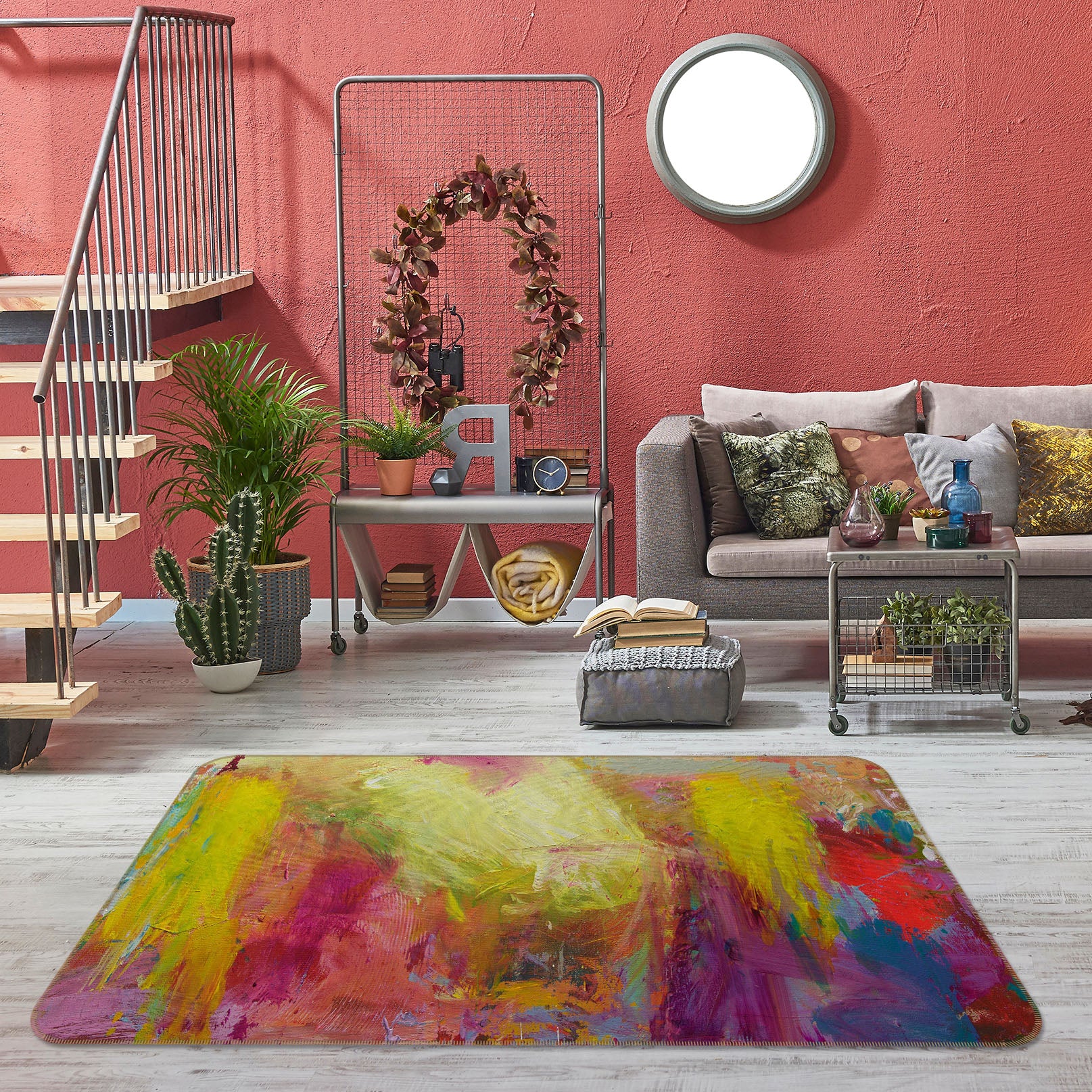 3D Golden Graffiti 1017 Allan P. Friedlander Rug Non Slip Rug Mat