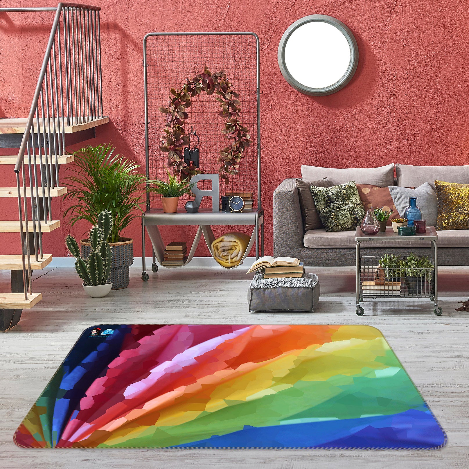 3D Colored Feathers 19165 Shandra Smith Rug Non Slip Rug Mat