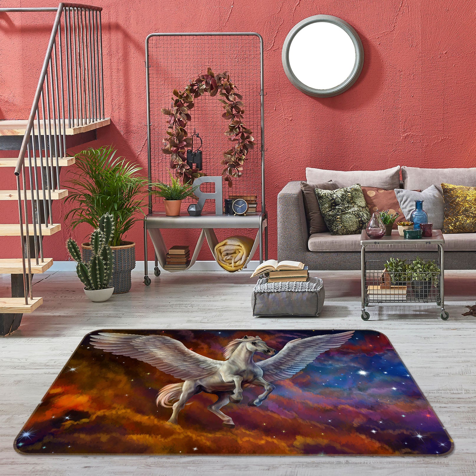 3D Pegasus Stars 025 Animal Non Slip Rug Mat