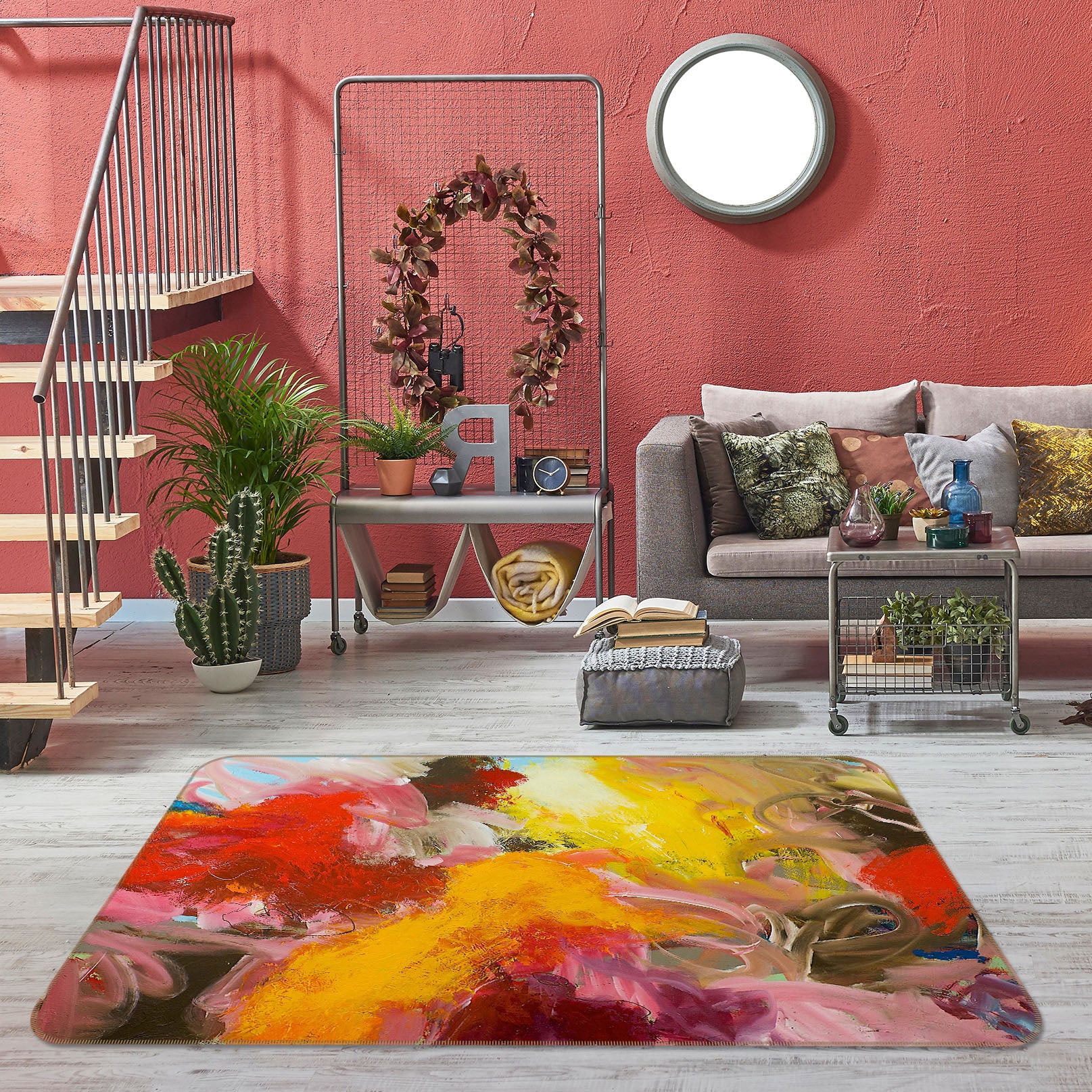 3D Sunny Garden 1035 Allan P. Friedlander Rug Non Slip Rug Mat