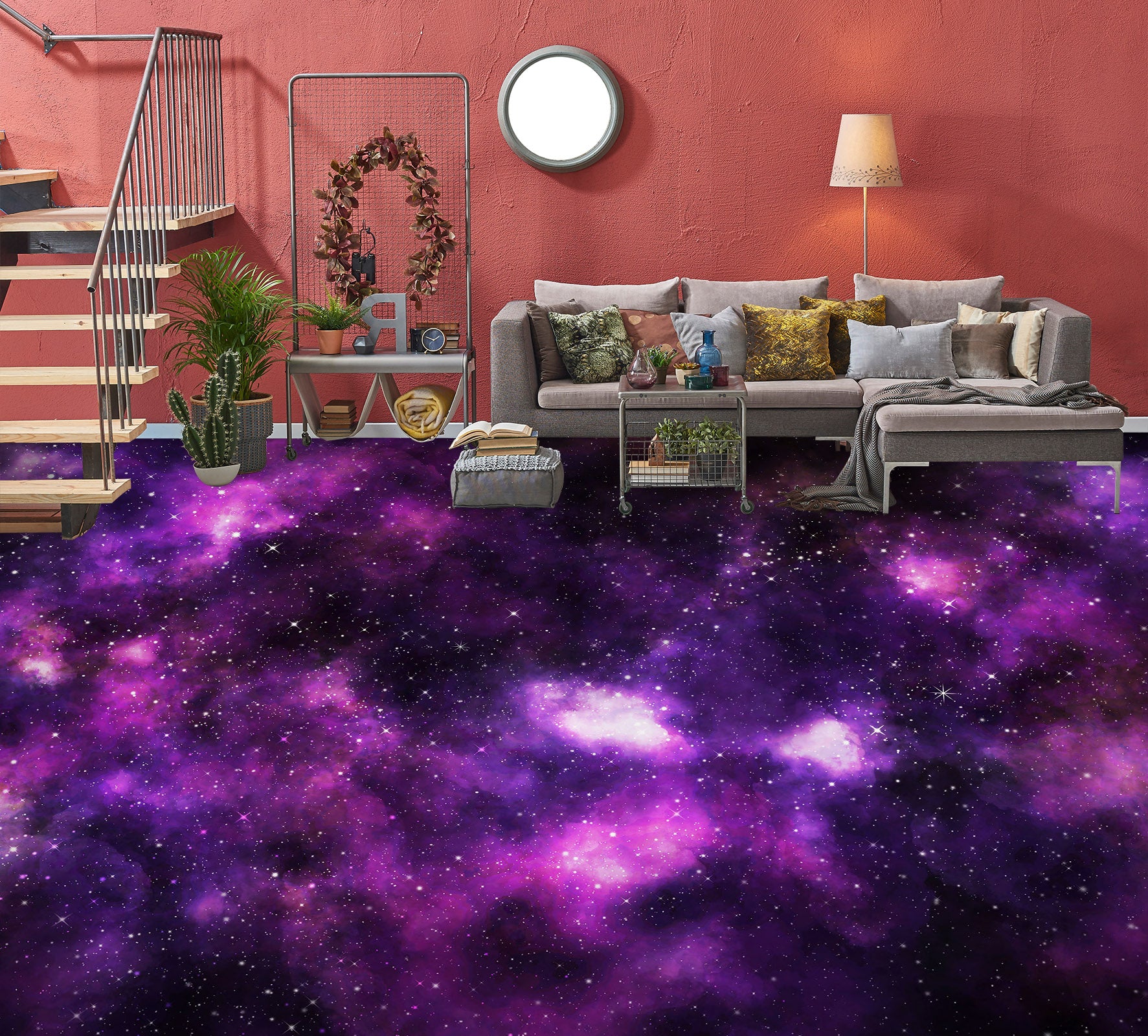 3D Psychedelic Deep Purple 236 Floor Mural Wallpaper Murals Rug & Mat Print Epoxy waterproof bath floor