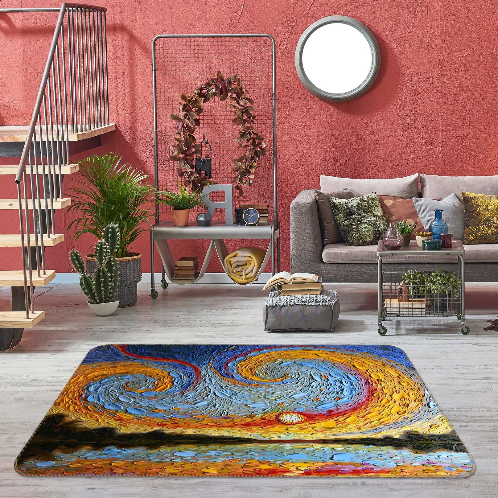 3D Shell Sunset 1012 Dena Tollefson Rug Non Slip Rug Mat