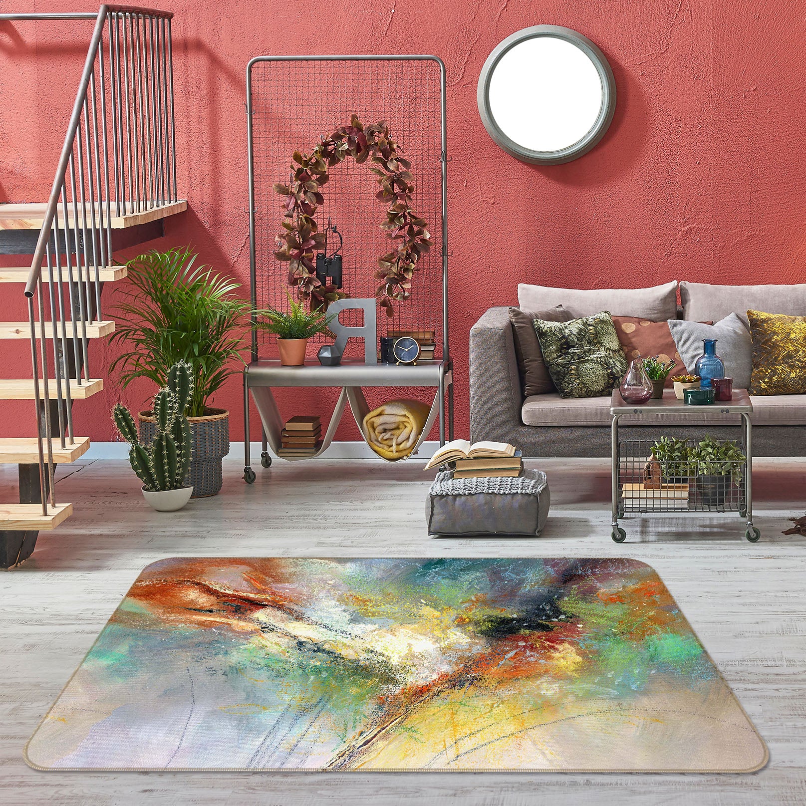 3D Color Graffiti 1005 Anne Farrall Doyle Rug Non Slip Rug Mat