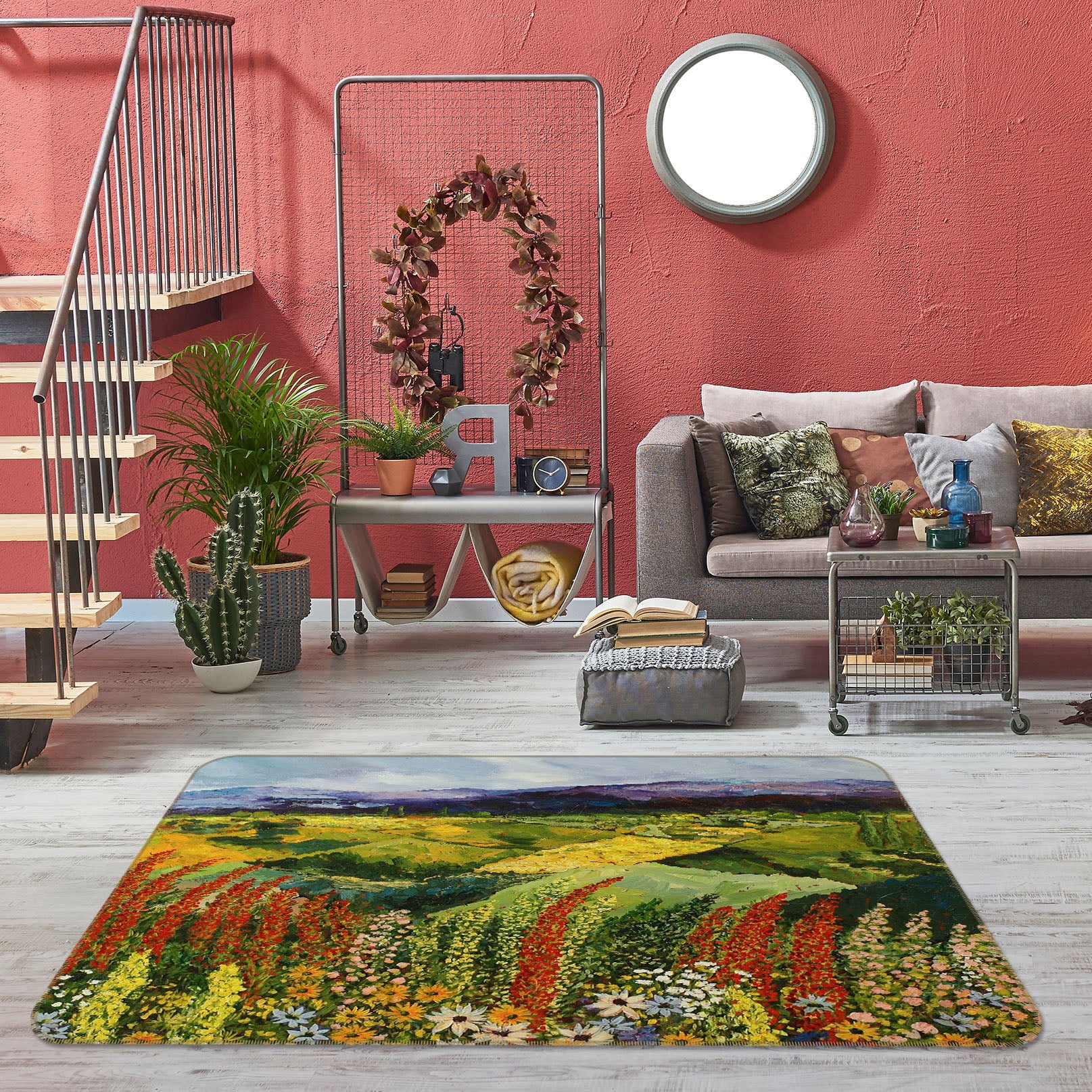 3D Spring Wind Garden 1009 Allan P. Friedlander Rug Non Slip Rug Mat