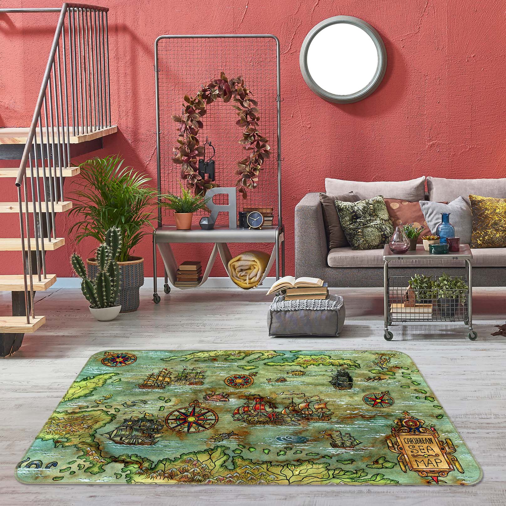 3D Abstract Art 294 World Map Non Slip Rug Mat