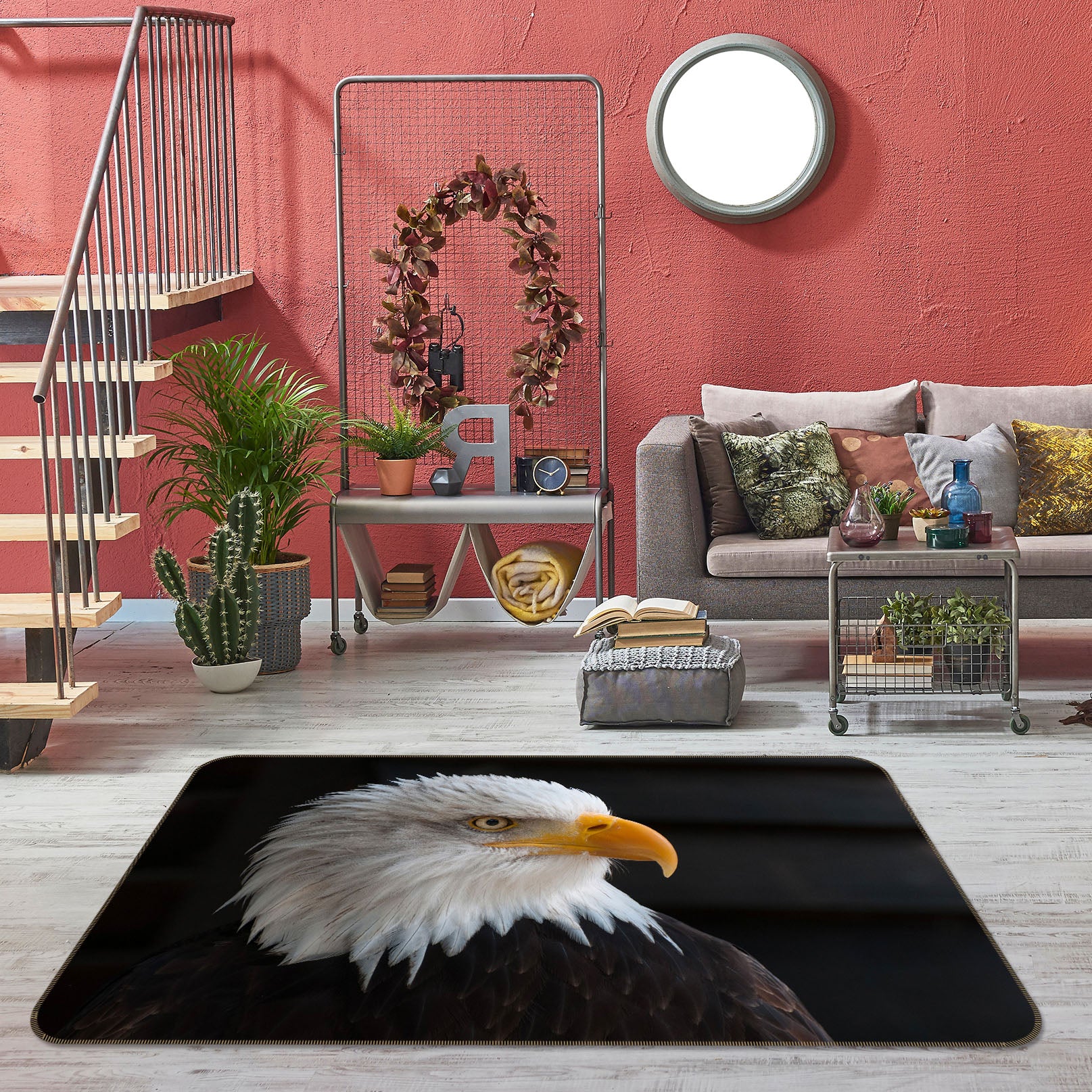 3D White Eagle 013 Animal Non Slip Rug Mat