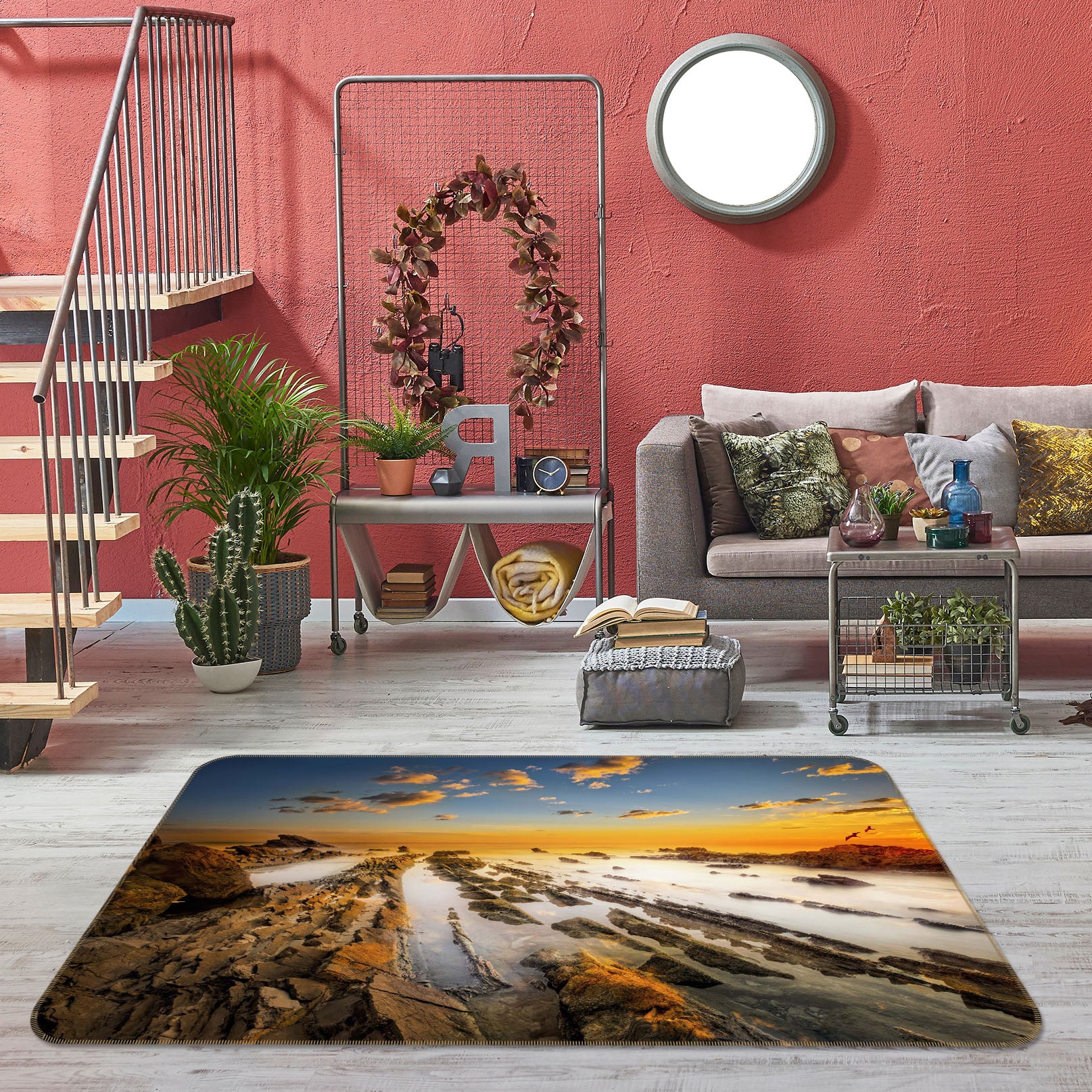 3D River Stones 1137 Marco Carmassi Rug Non Slip Rug Mat