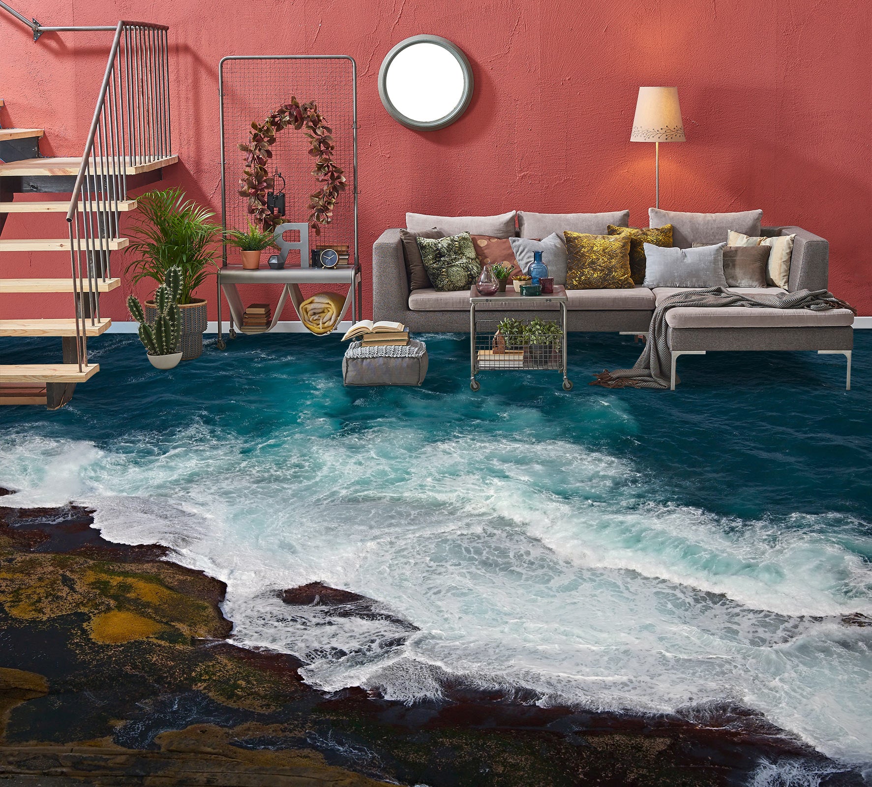 3D Dark Coast 664 Floor Mural Wallpaper Murals Rug & Mat Print Epoxy waterproof bath floor