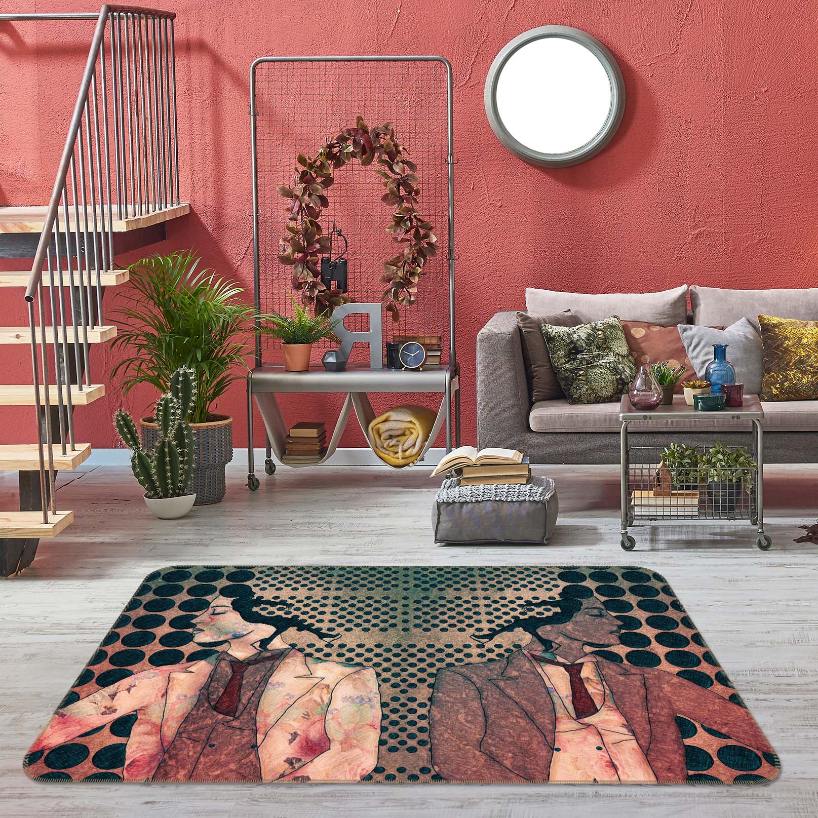 3D Suit Girl 1001 Marco Cavazzana Rug Non Slip Rug Mat