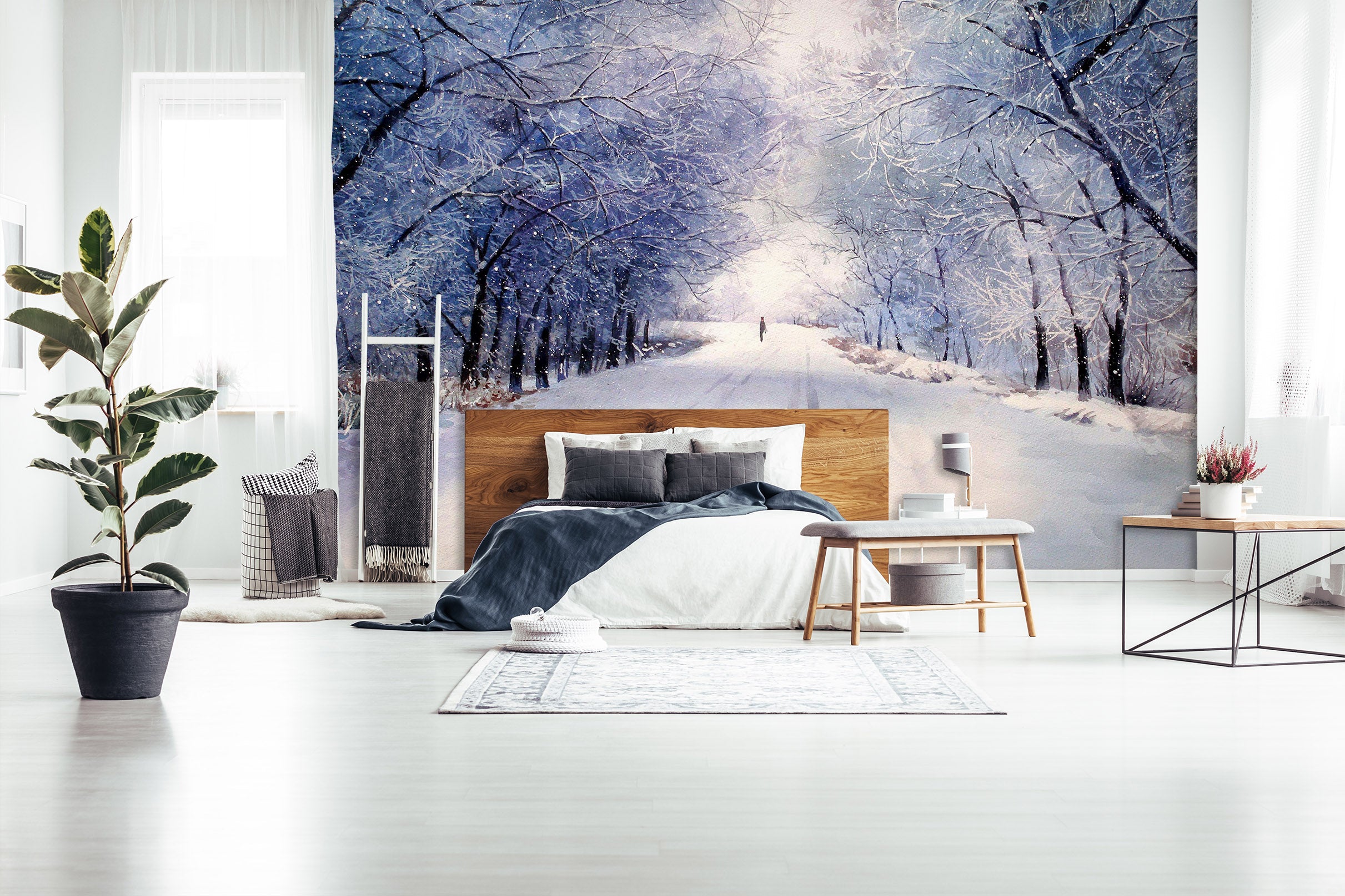 3D Snow Forest 1748 Wall Murals