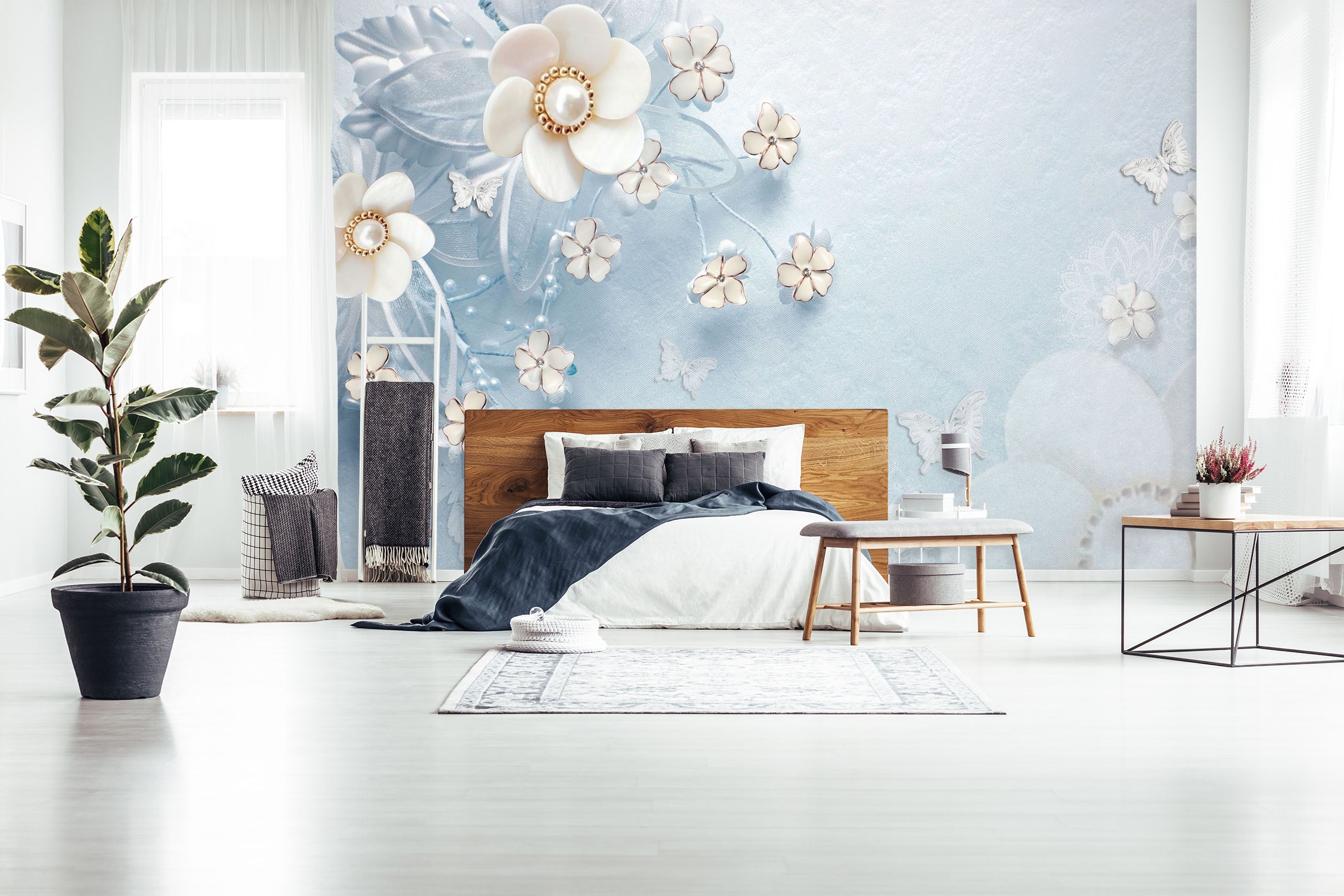 3D Modern Flowers 1488 Wall Murals