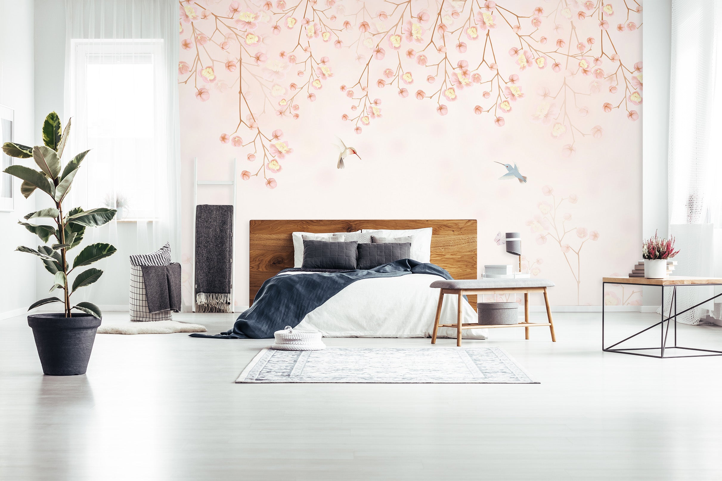 3D Pink Flowers 1645 Wall Murals