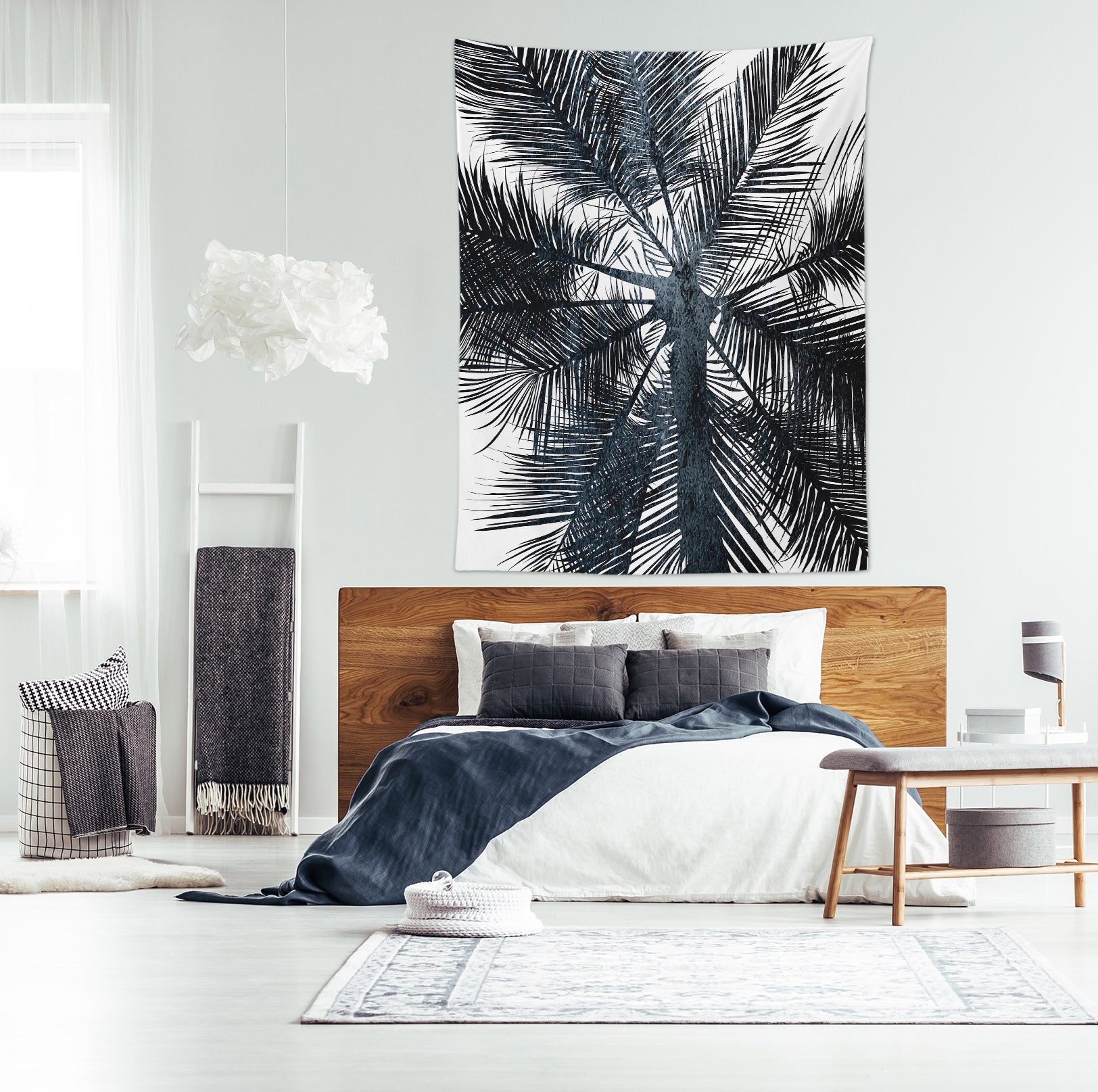 3D Black Coconut Tree 877 Boris Draschoff Tapestry Hanging Cloth Hang