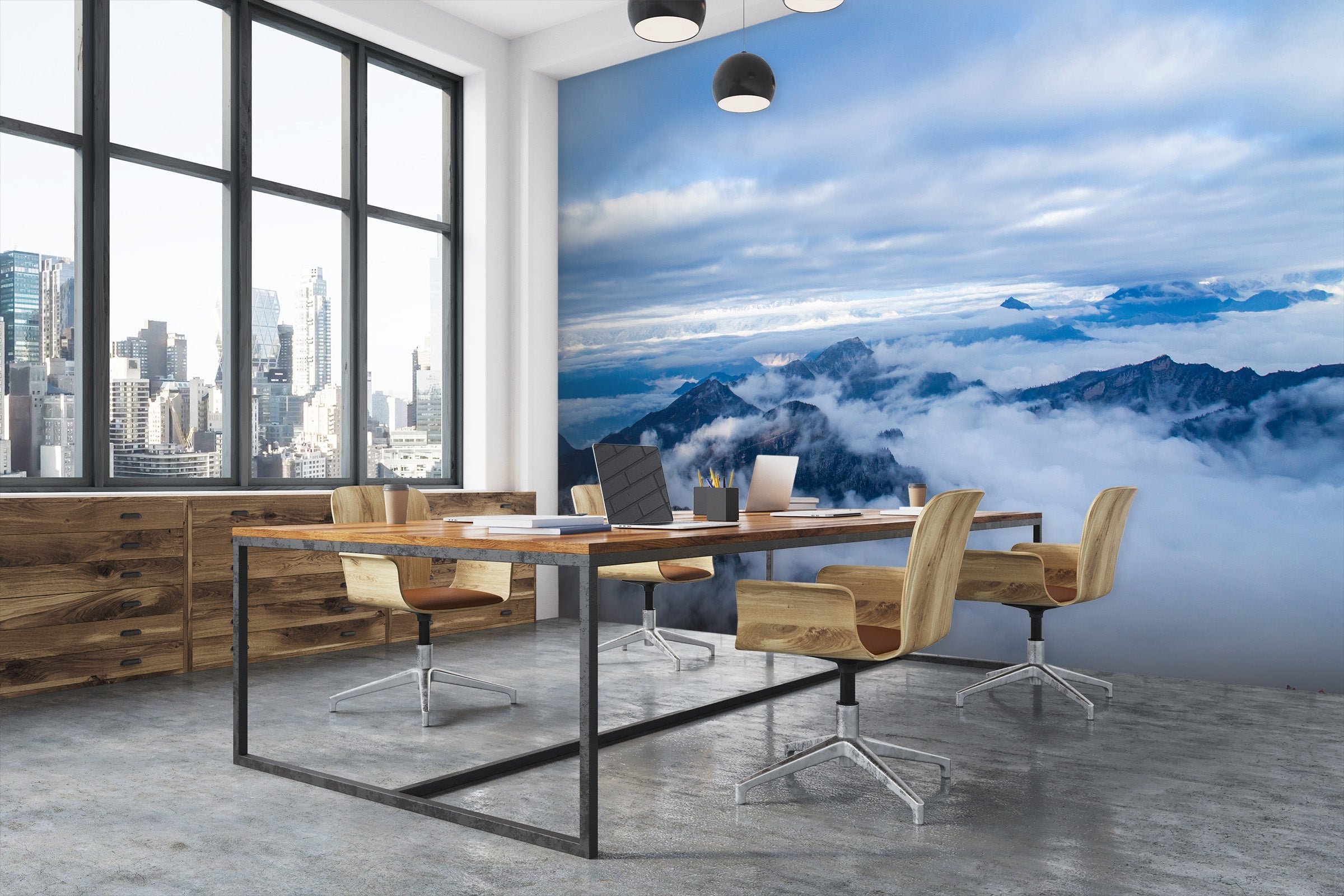 3D Cloud Mountain 002 Wall Murals Wallpaper AJ Wallpaper 2