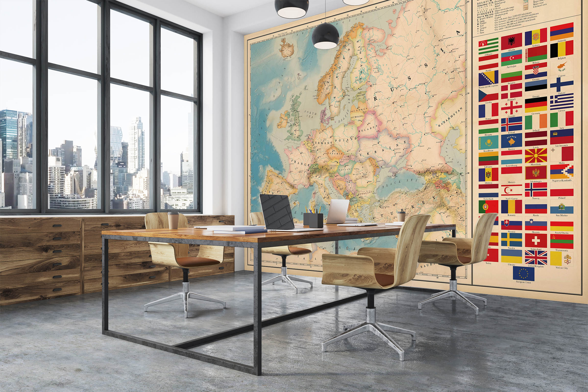 3D Color Painting 2007 World Map Wall Murals