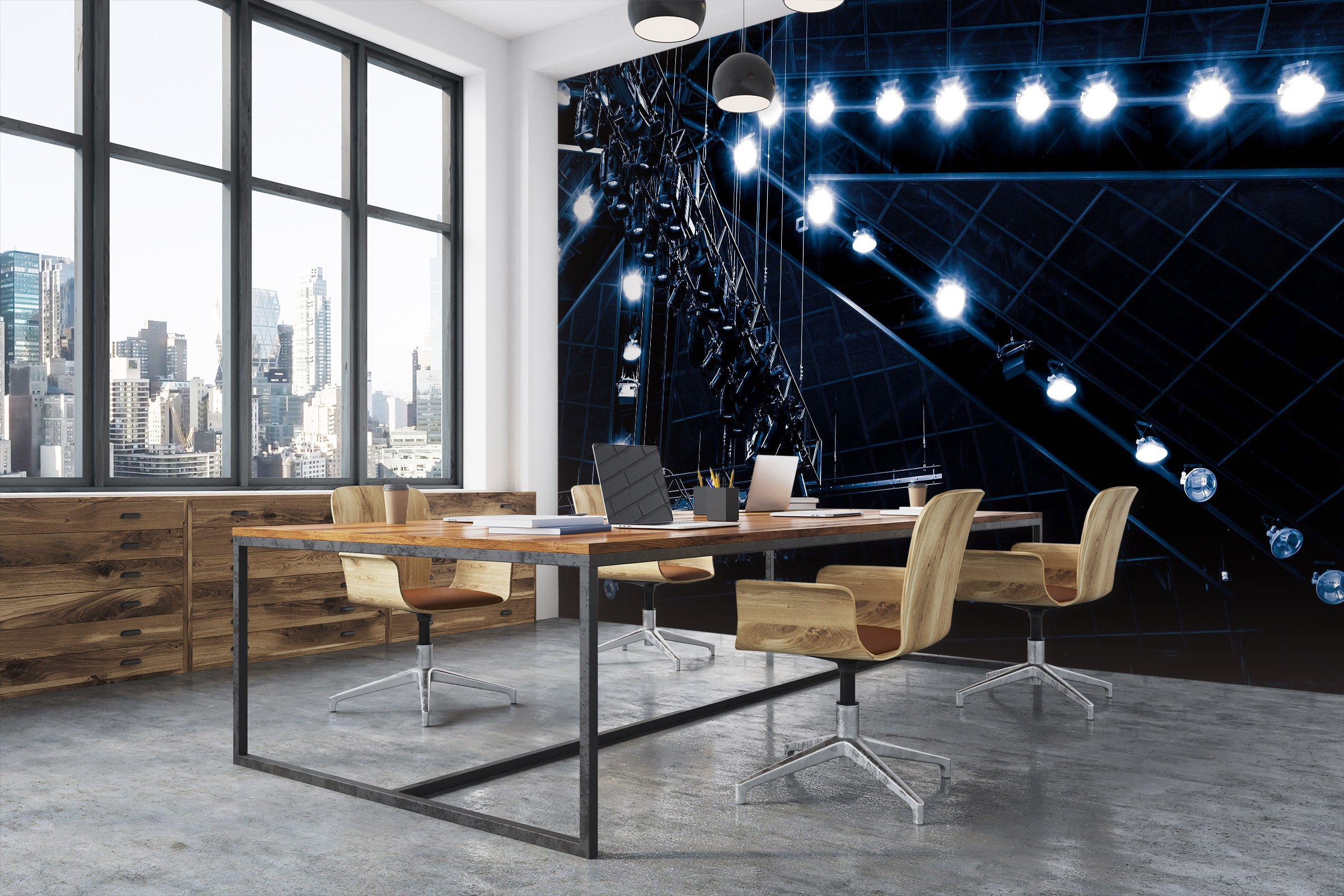 3D White Light 102 Noirblanc777 Wall Mural Wall Murals