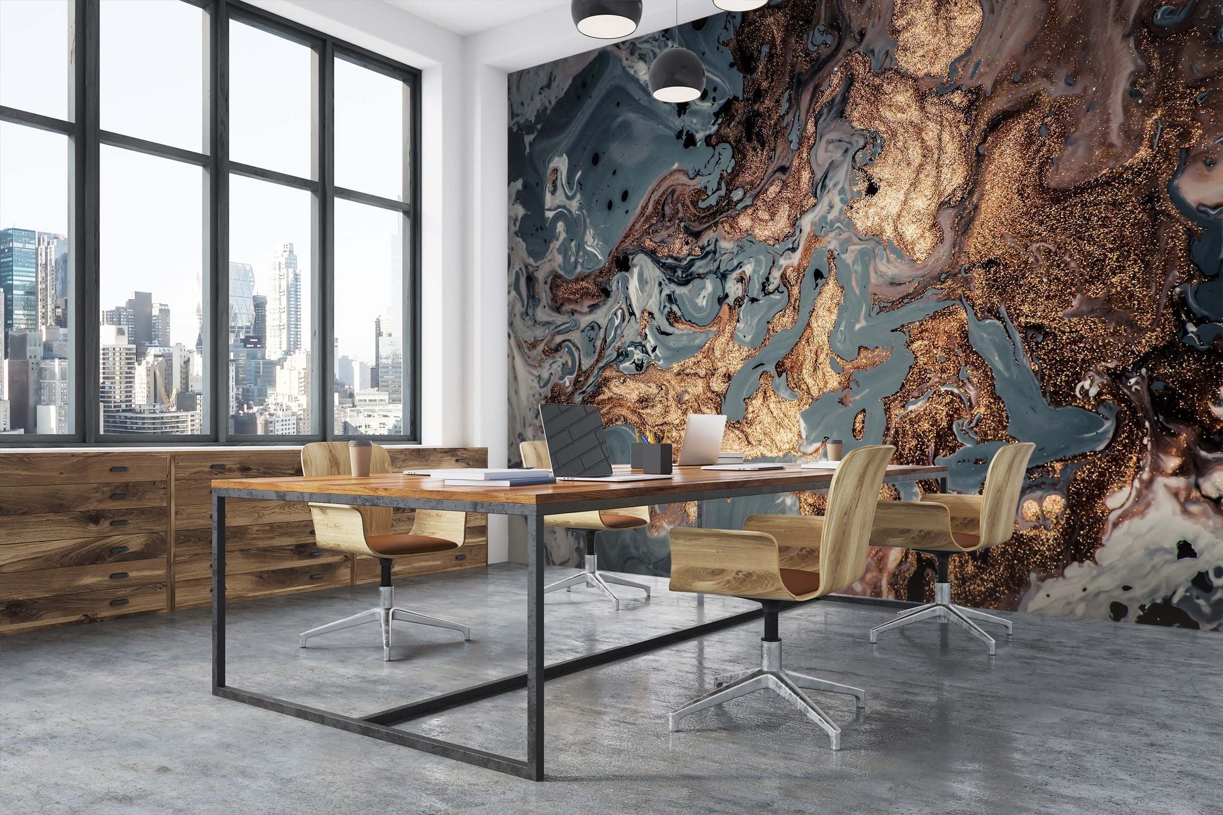 3D Blue and brown Abstract Liquid 24 Wall Murals Wallpaper AJ Wallpaper