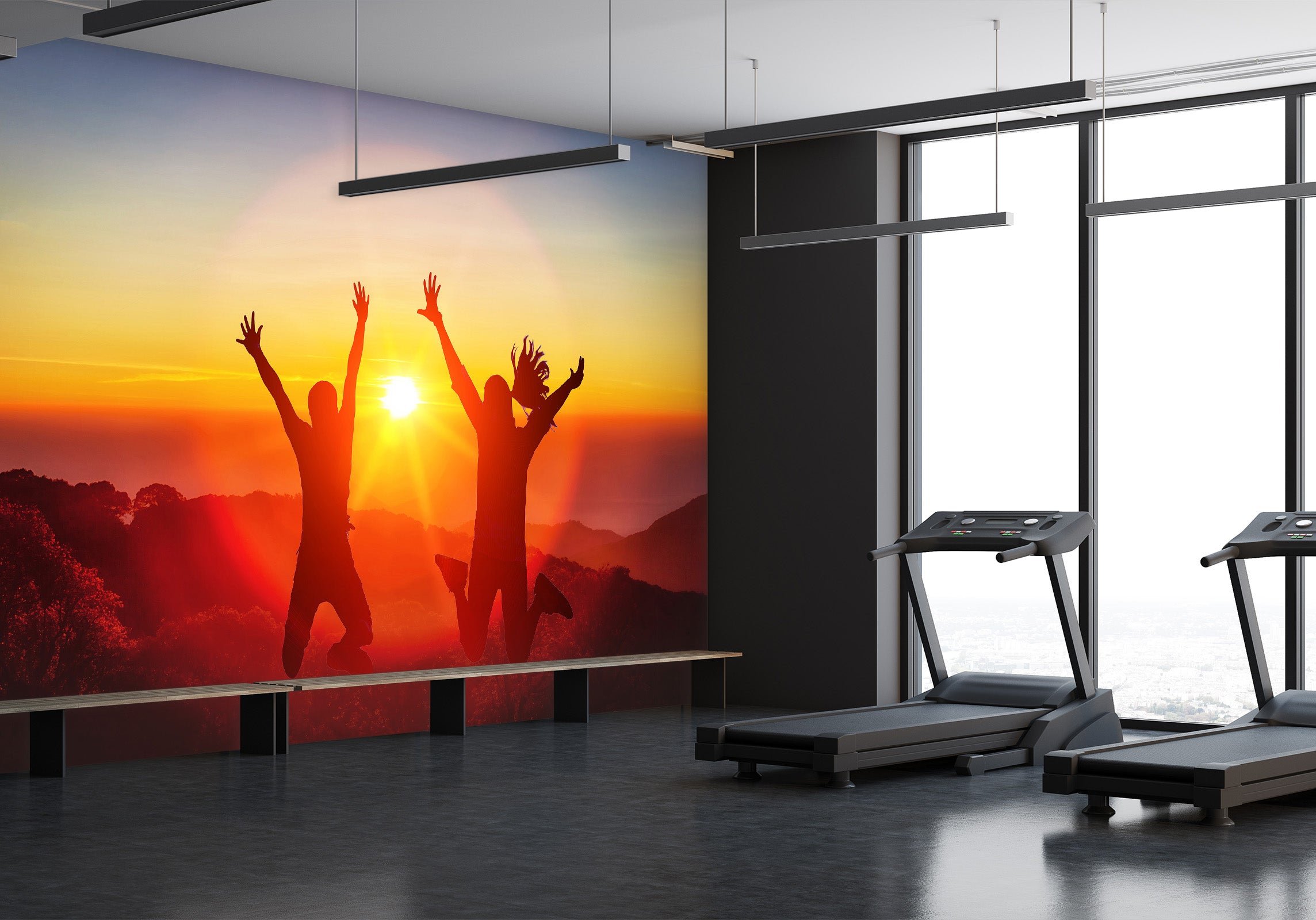 3D Sunrise Jump 280 Wall Murals