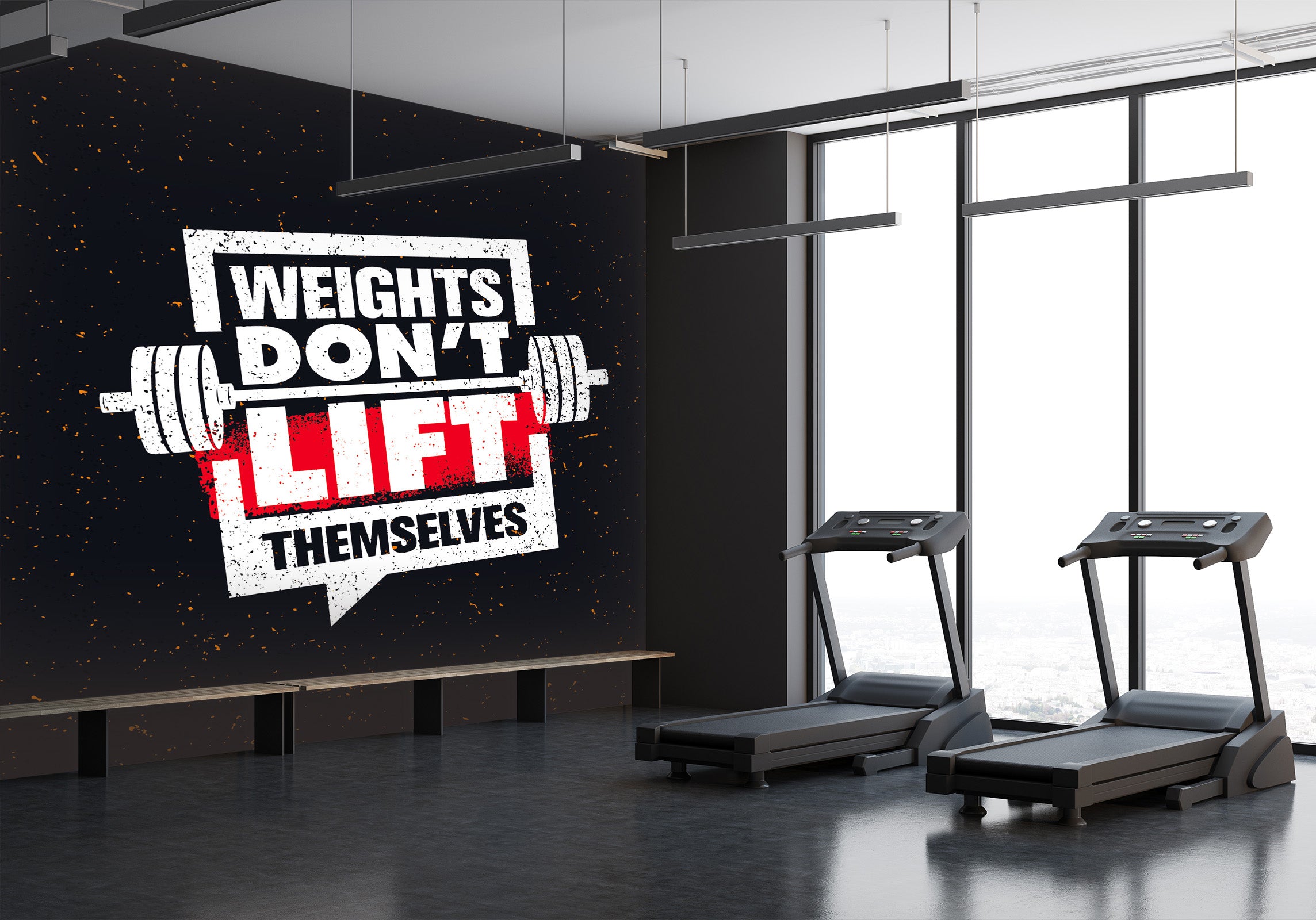 3D Dumbbell Letters 282 Wall Murals