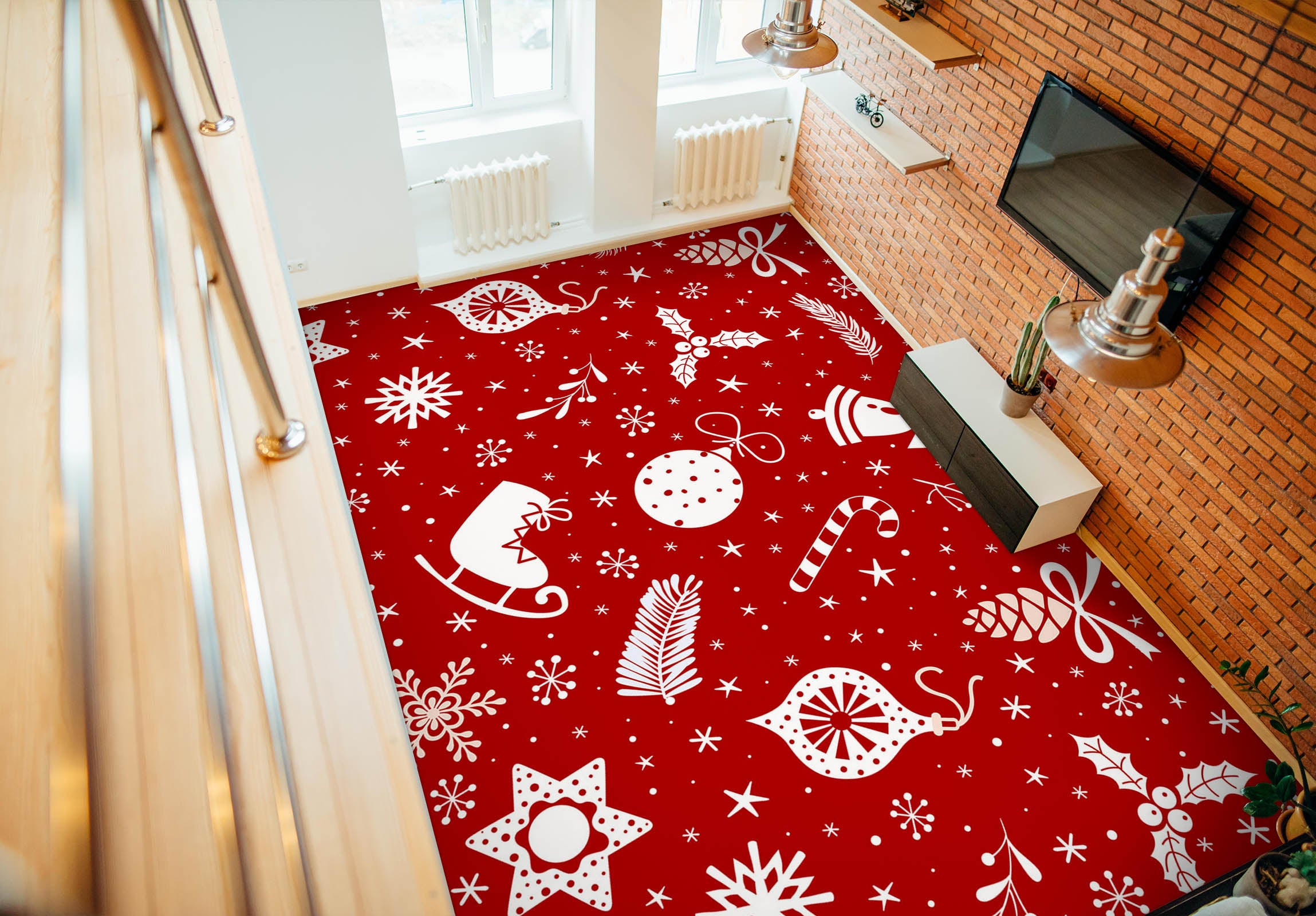 3D Romantic Snowflakes 1297 Floor Mural Wallpaper Murals Self-Adhesive Removable Print Epoxy